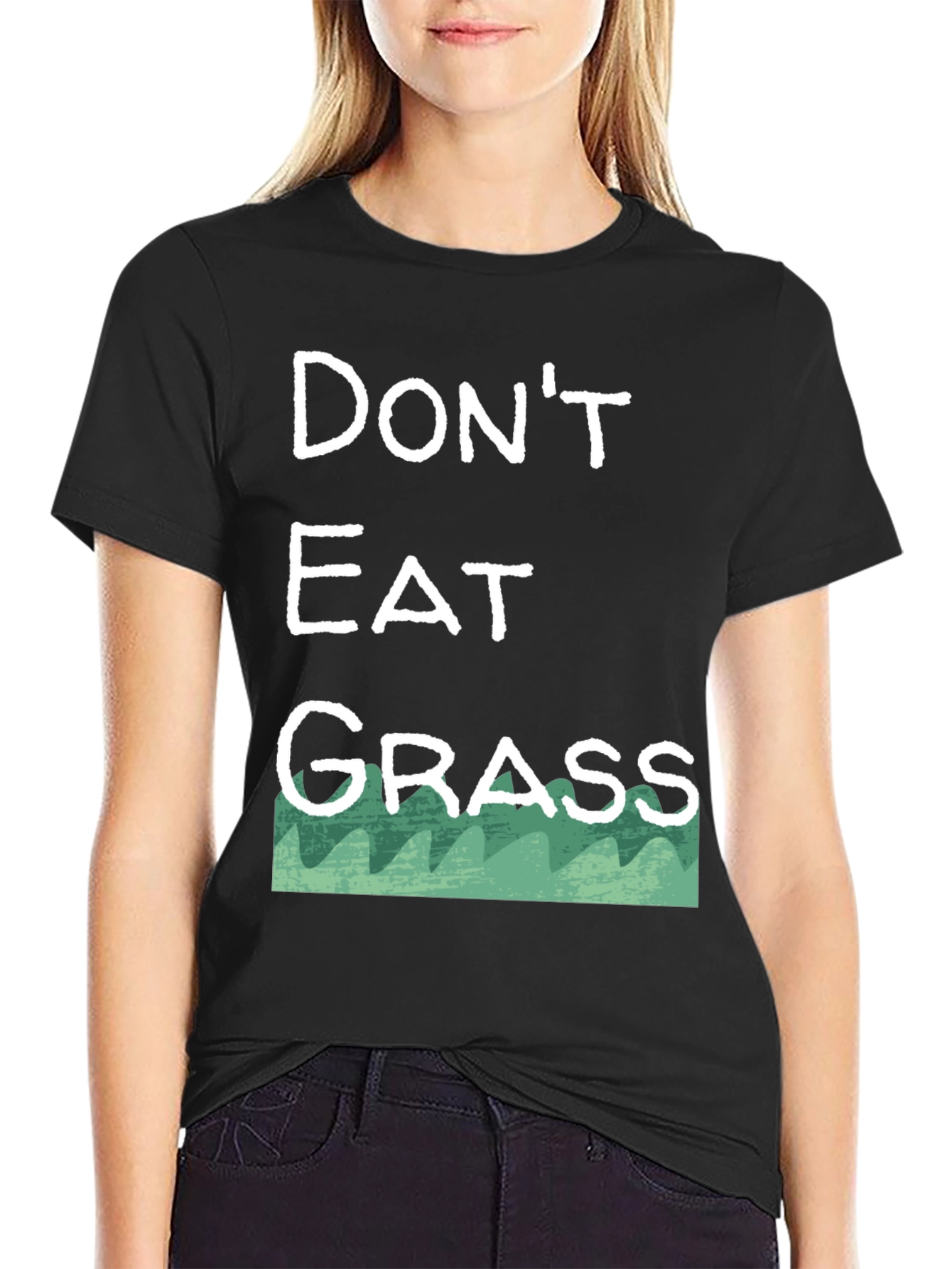 Black Don't Eat Grass T-Shirt - Funny Novelty Tee view 2