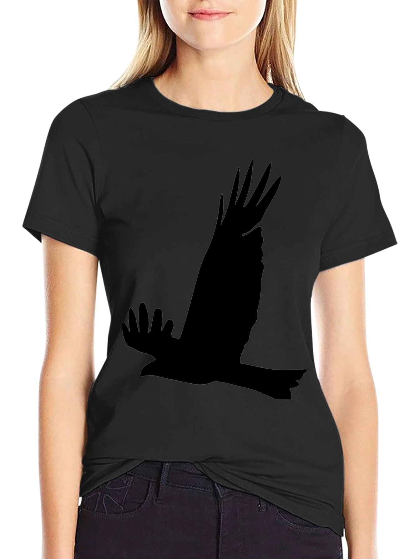 Black Black Eagle Silhouette T-Shirt - Men's Graphic Tee view 2