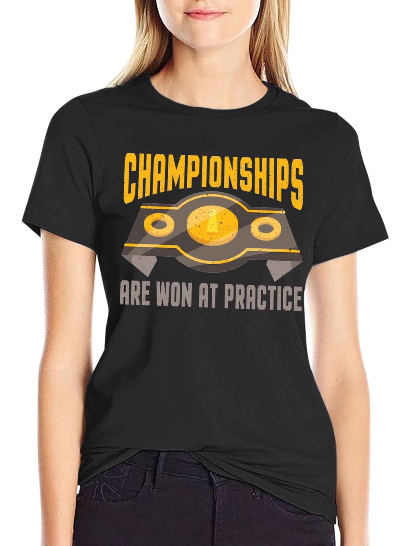 Black Championships Won At Practice Graphic Tee view 2