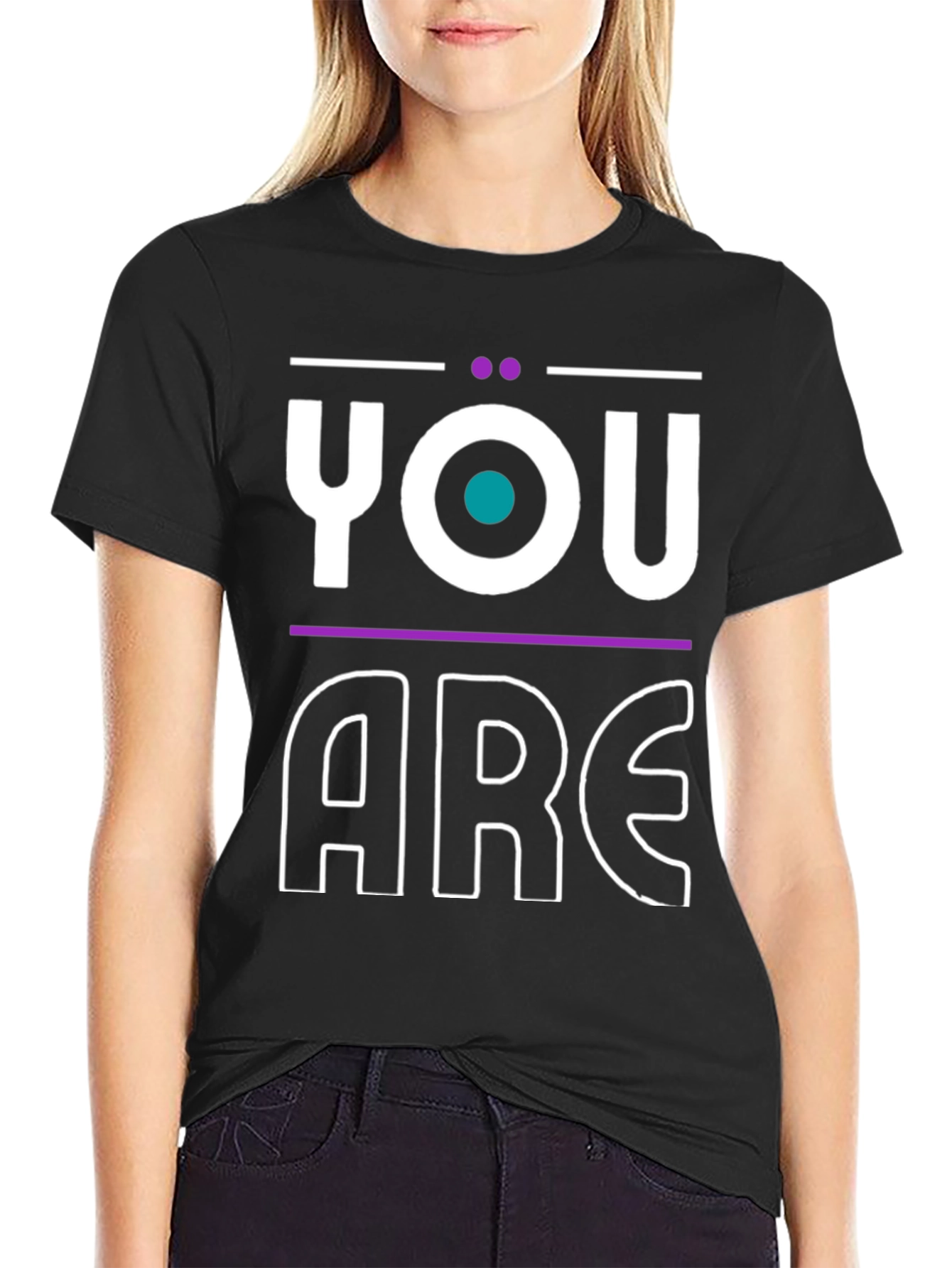 Black You Are Statement Graphic Tee - Modern Design view 2