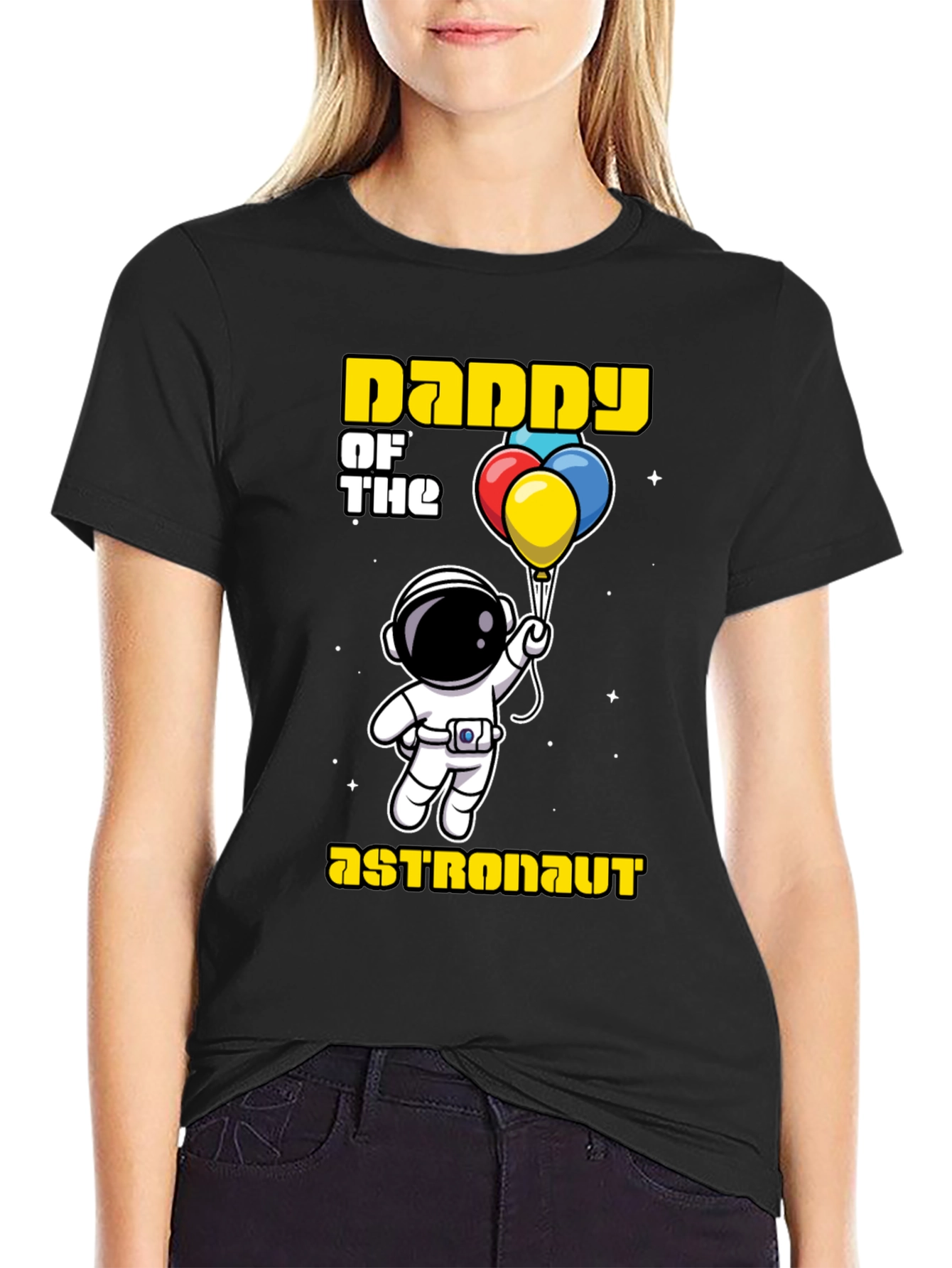 Black Daddy of the Astronaut T-Shirt view 2