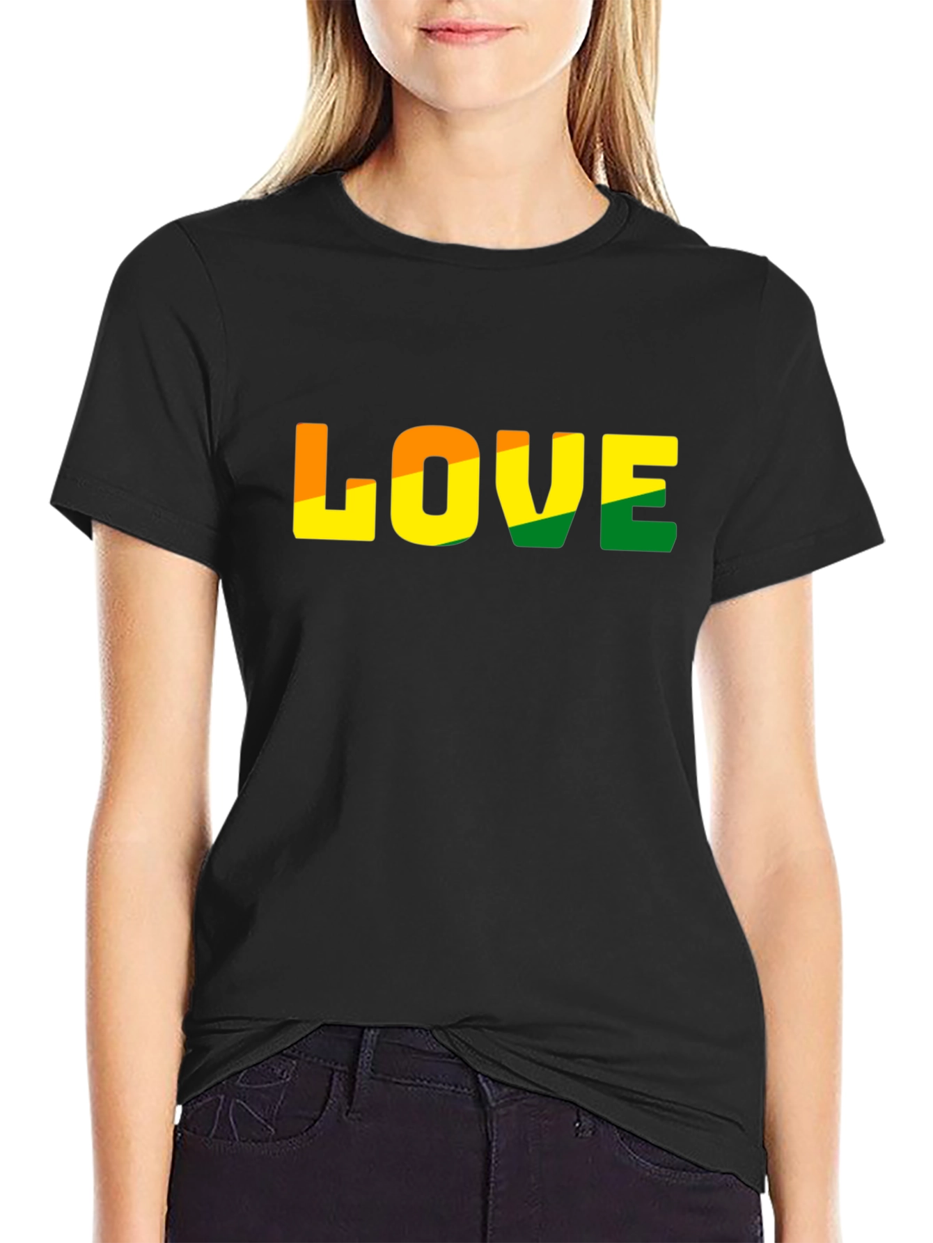 Black Love Graphic T-Shirt - Casual Black Tee view 2