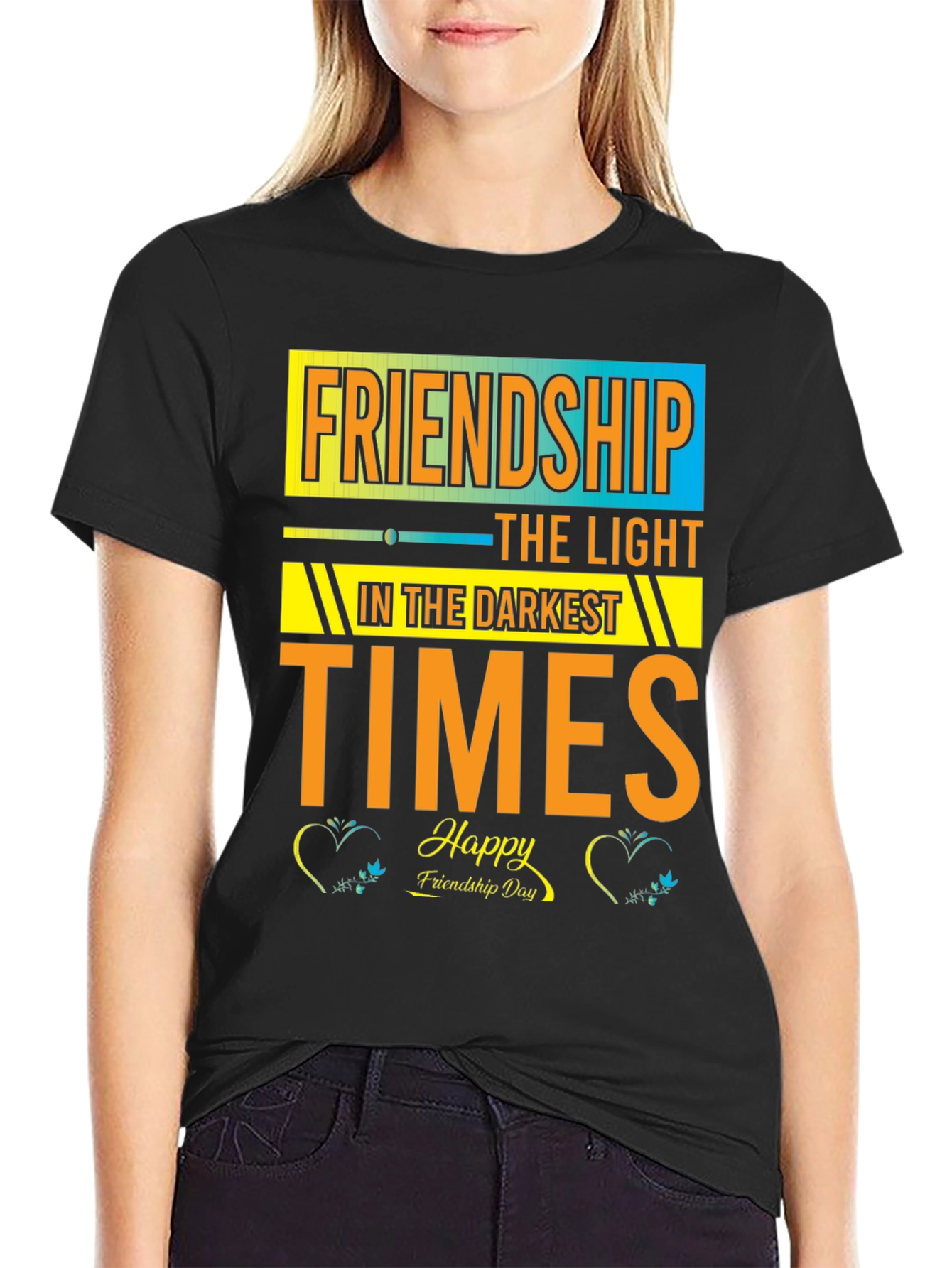 Black Friendship Day Graphic T-Shirt view 2