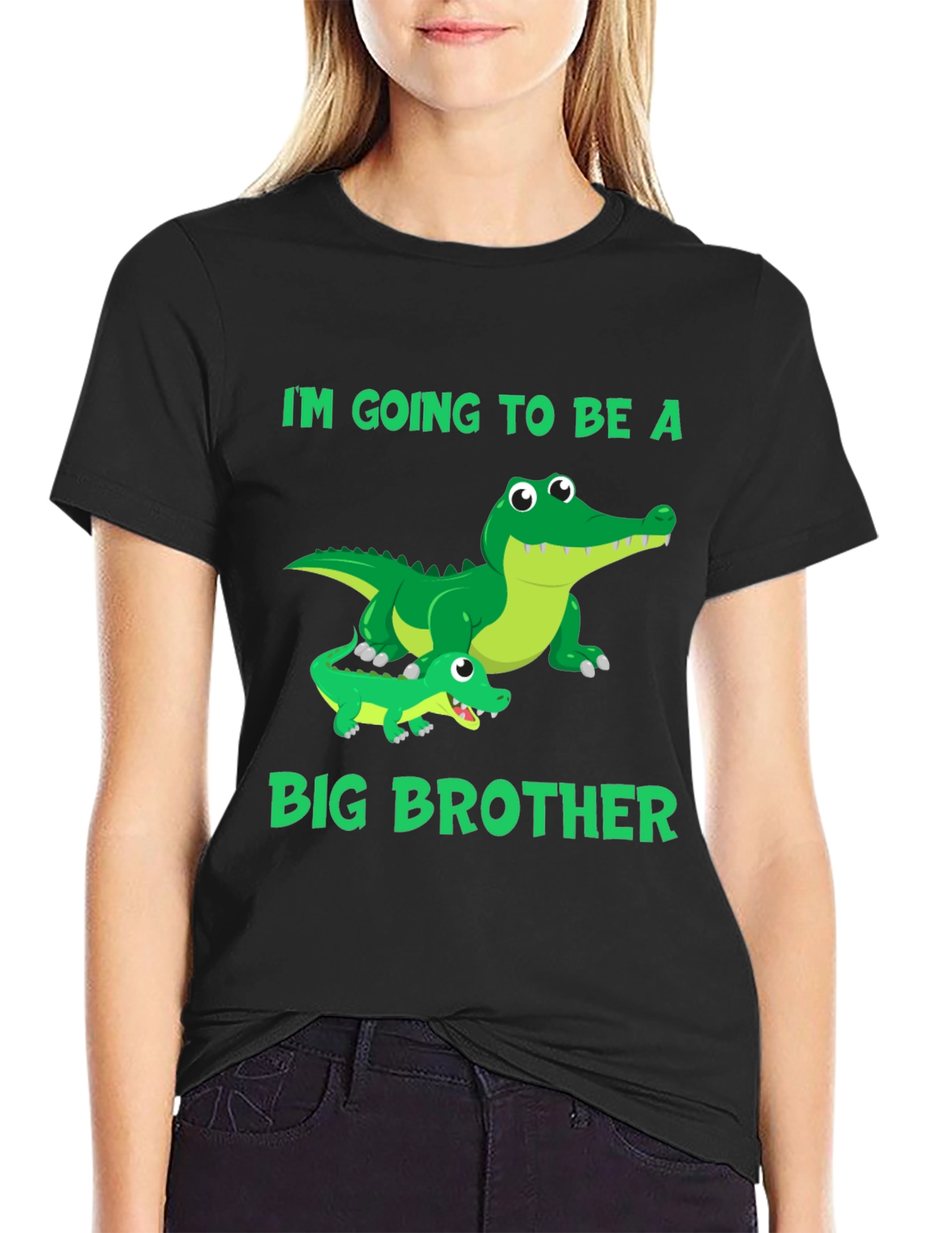 Black I'm Going to Be a Big Brother Gator T-Shirt view 2