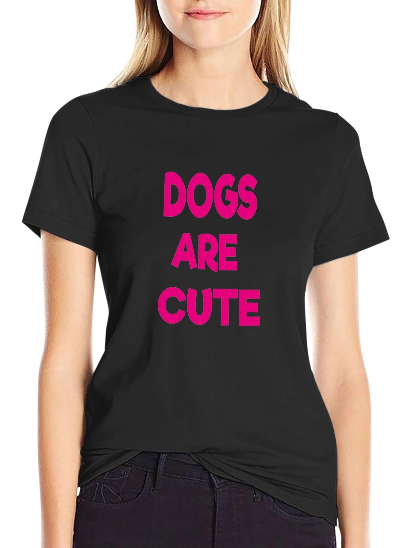 Black Dogs Are Cute Black T-Shirt view 2