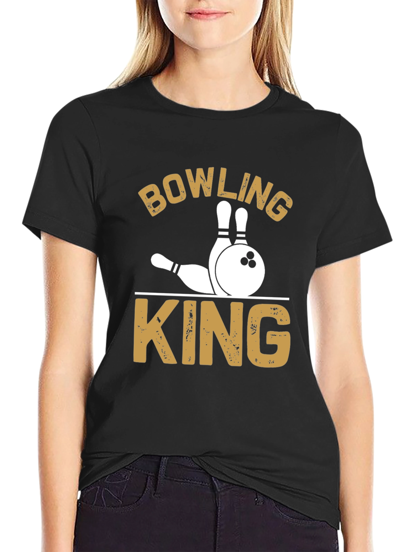 Black Bowling King Graphic Tee - Strike in Style! view 2