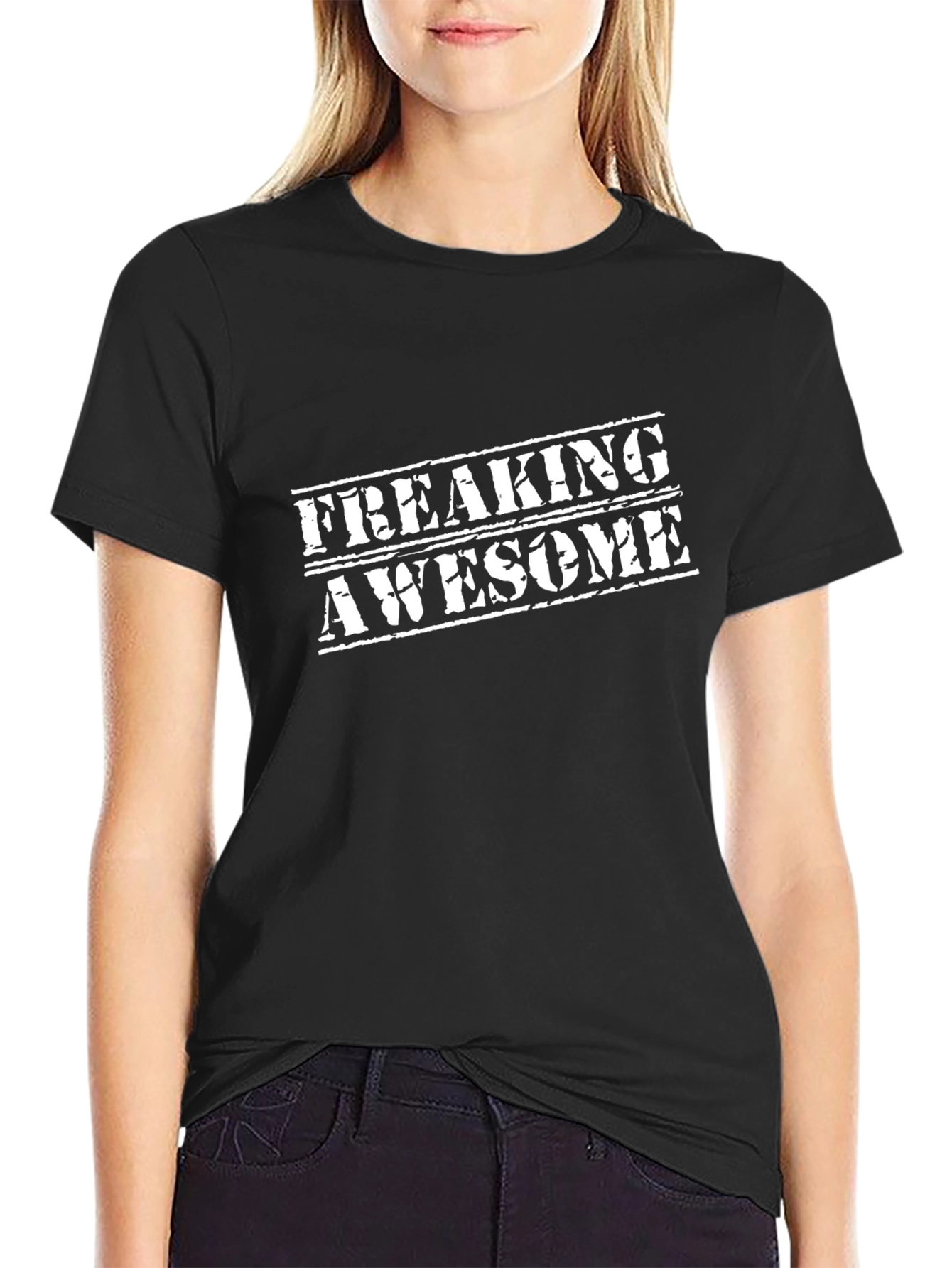 Black Freaking Awesome Graphic Tee - Black view 2