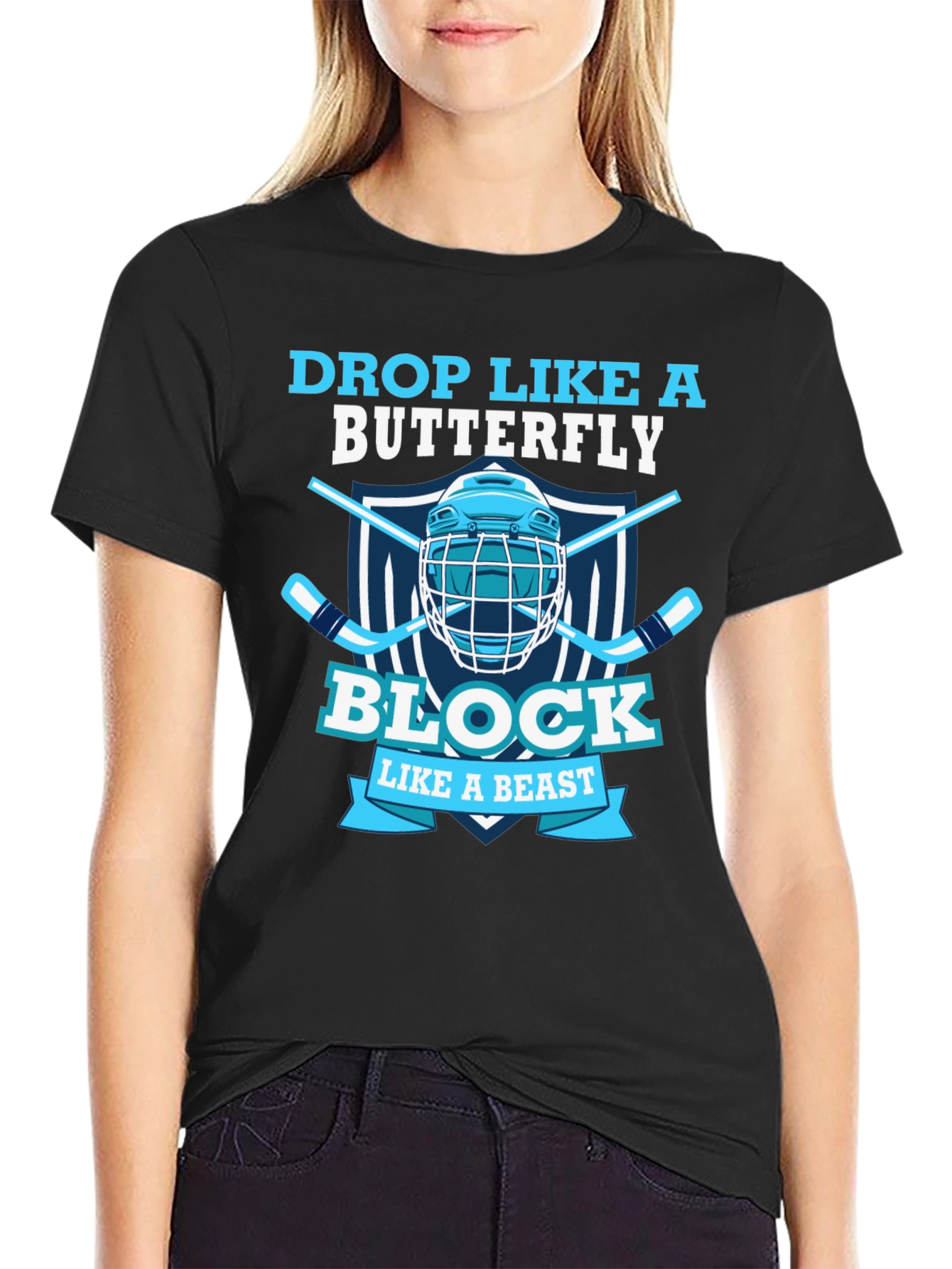 Black Drop Like a Butterfly, Block Like a Beast T-Shirt view 2