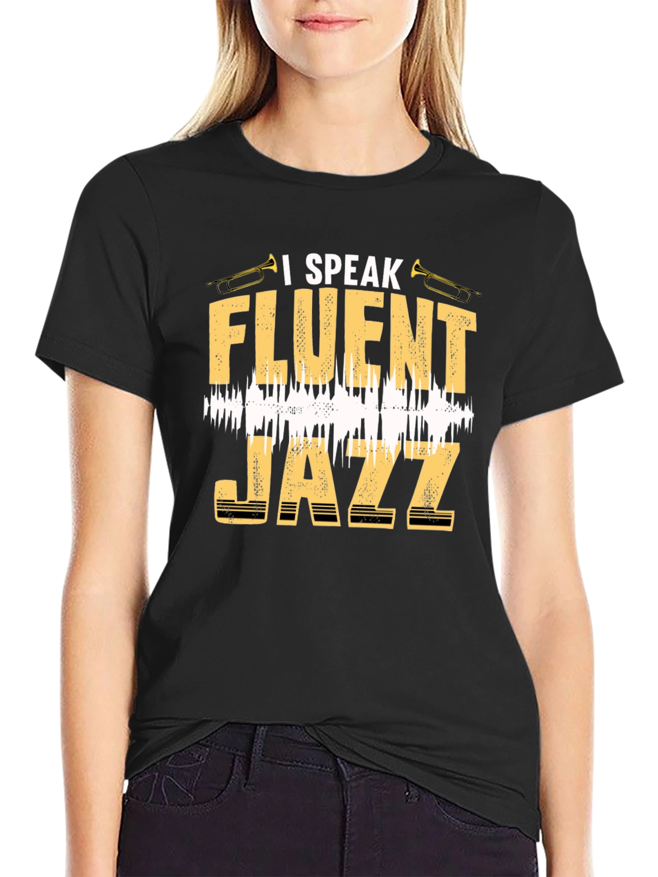 Black I Speak Fluent Jazz T-Shirt view 2