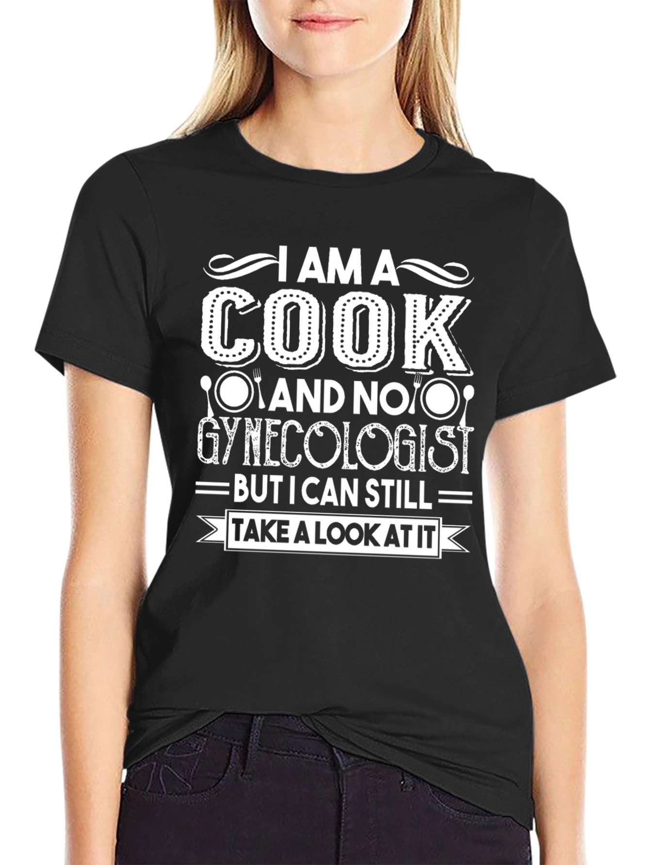 Black I Am A Cook T-Shirt - Funny Culinary Tee view 2