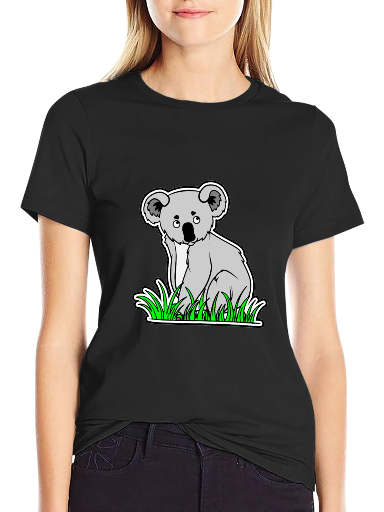 Black Koala Graphic T-Shirt - Cute Animal Tee view 2