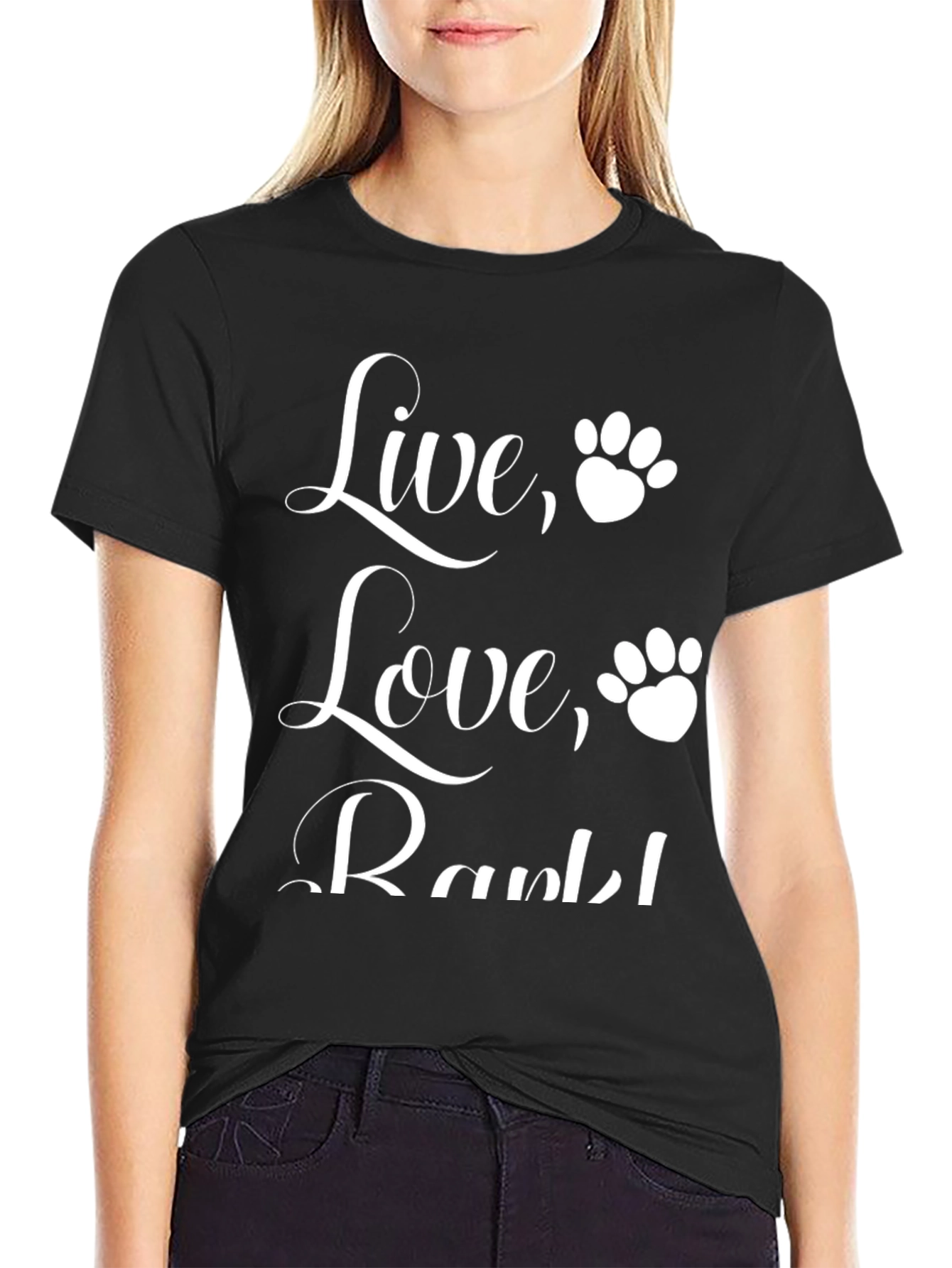 Black Live Love Bark T-Shirt view 2