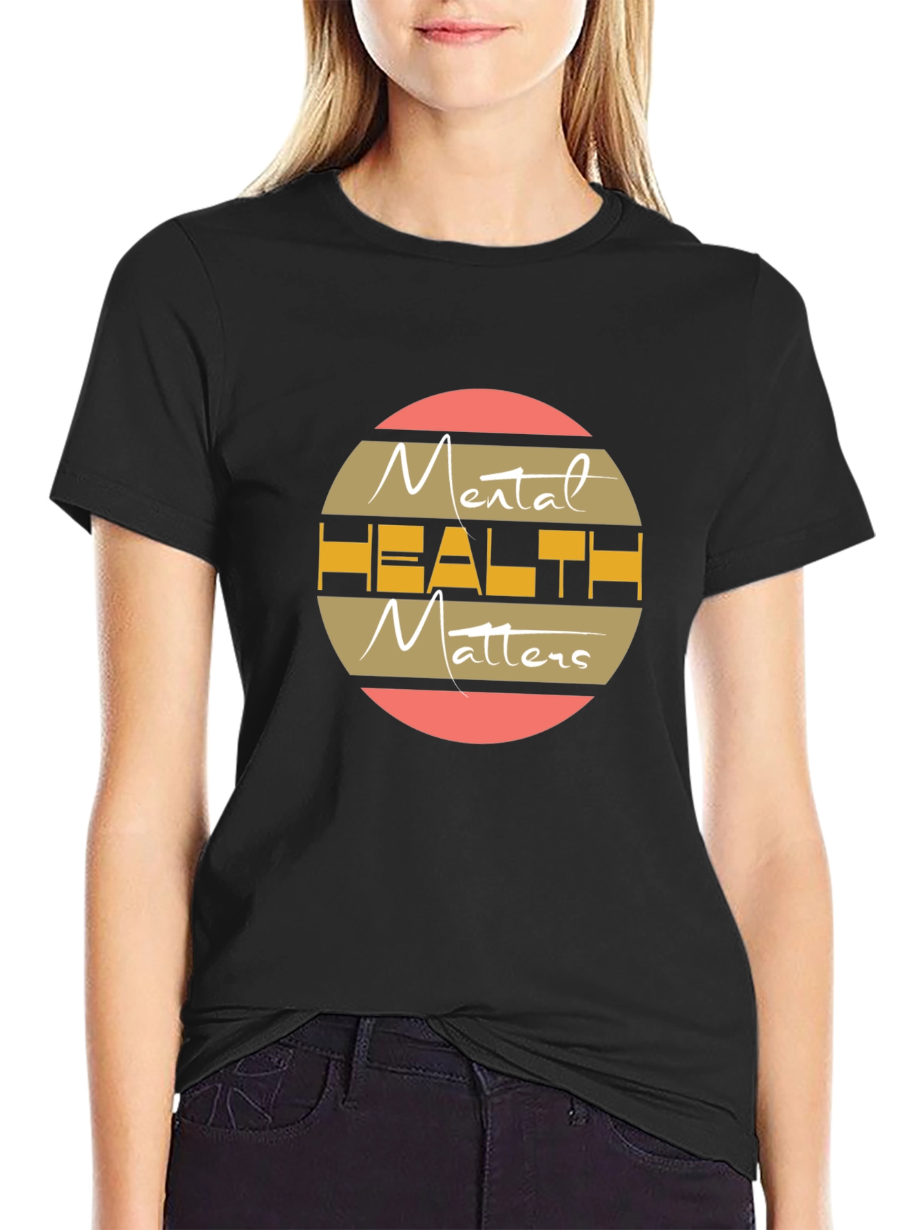 Black Mental Health Matters Graphic Tee - Black view 2