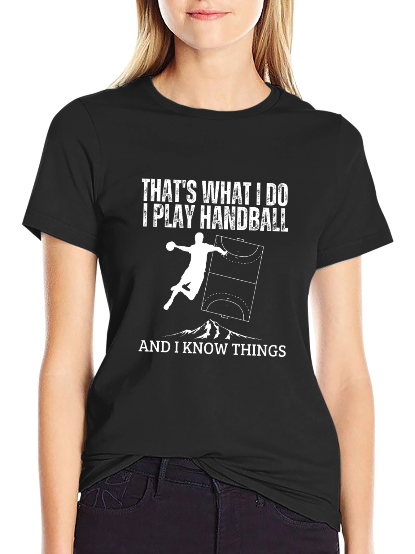 Black Handball Player T-Shirt - That's What I Do view 2