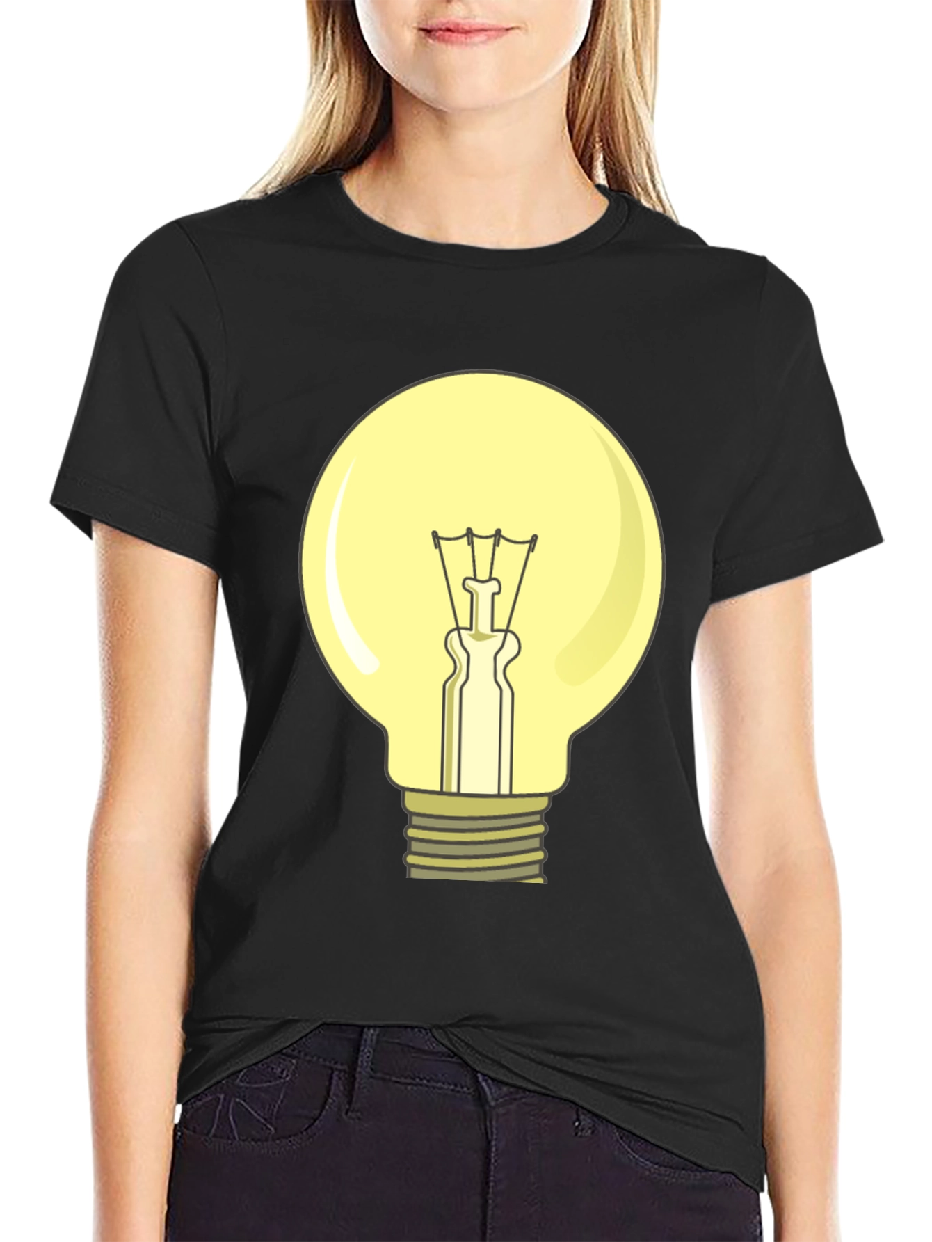 Black Light Bulb Graphic T-Shirt - Illuminating Design! view 2
