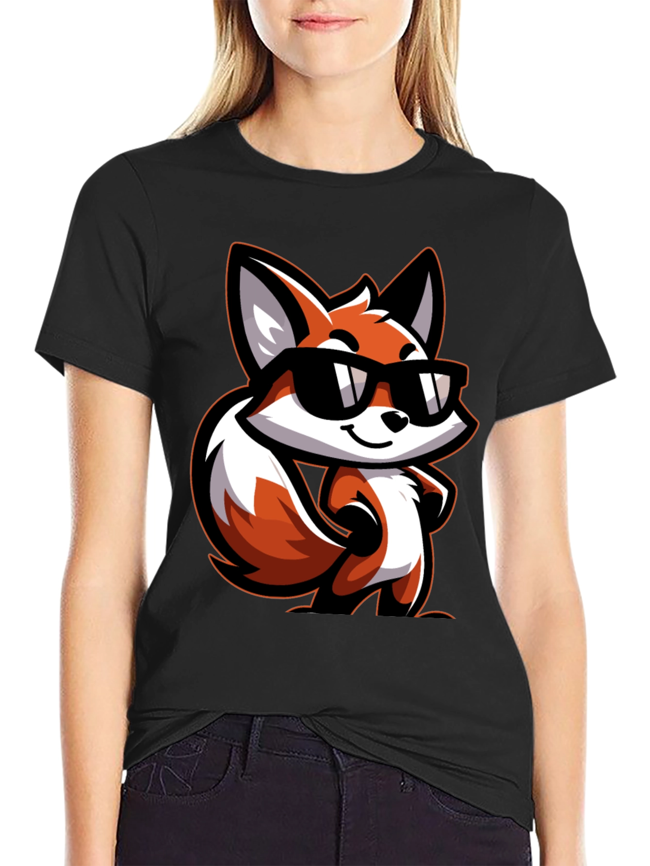 Cool Fox Graphic Tee - Black T-Shirt - 2
