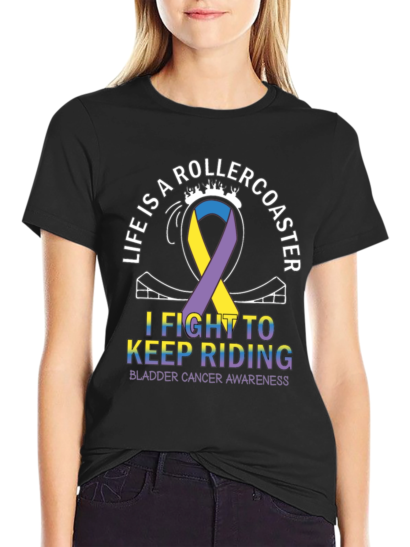Bladder Cancer Awareness Rollercoaster T-Shirt - 2