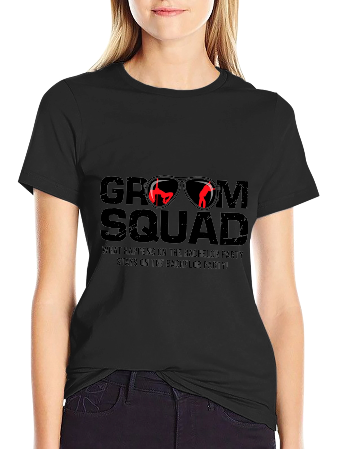 Black Groom Squad Bachelor Party T-Shirt view 2