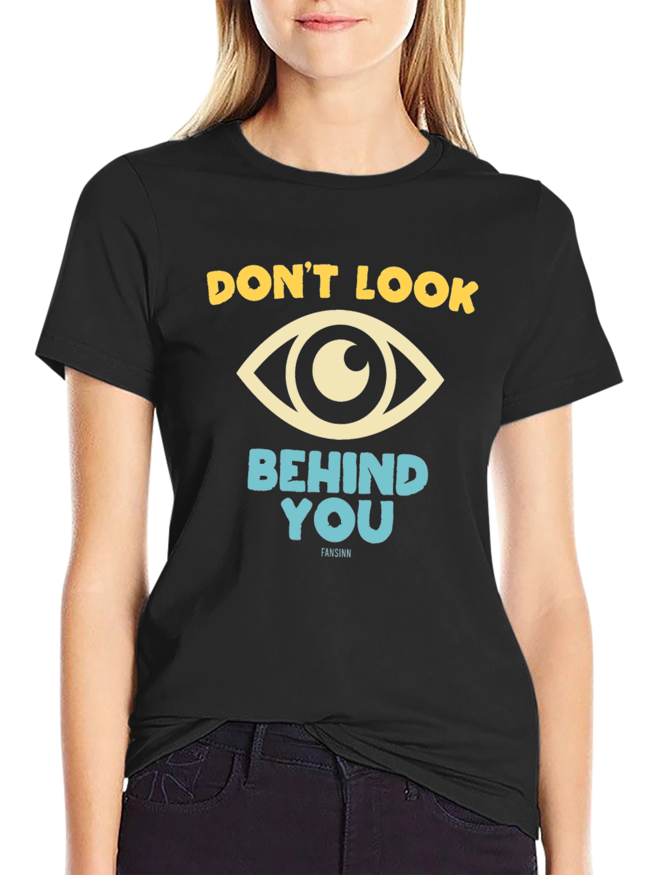Black Don't Look Behind You Graphic Tee view 2
