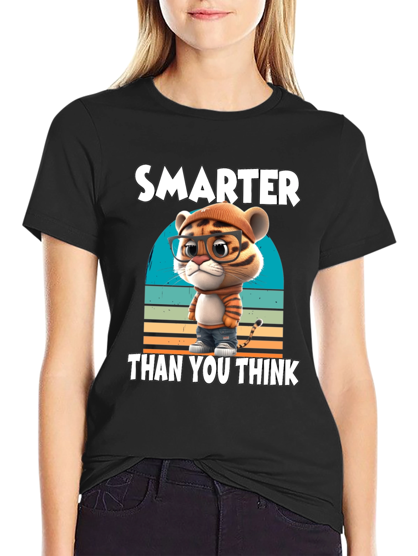 Black Smarter Than You Think Graphic Tee view 2