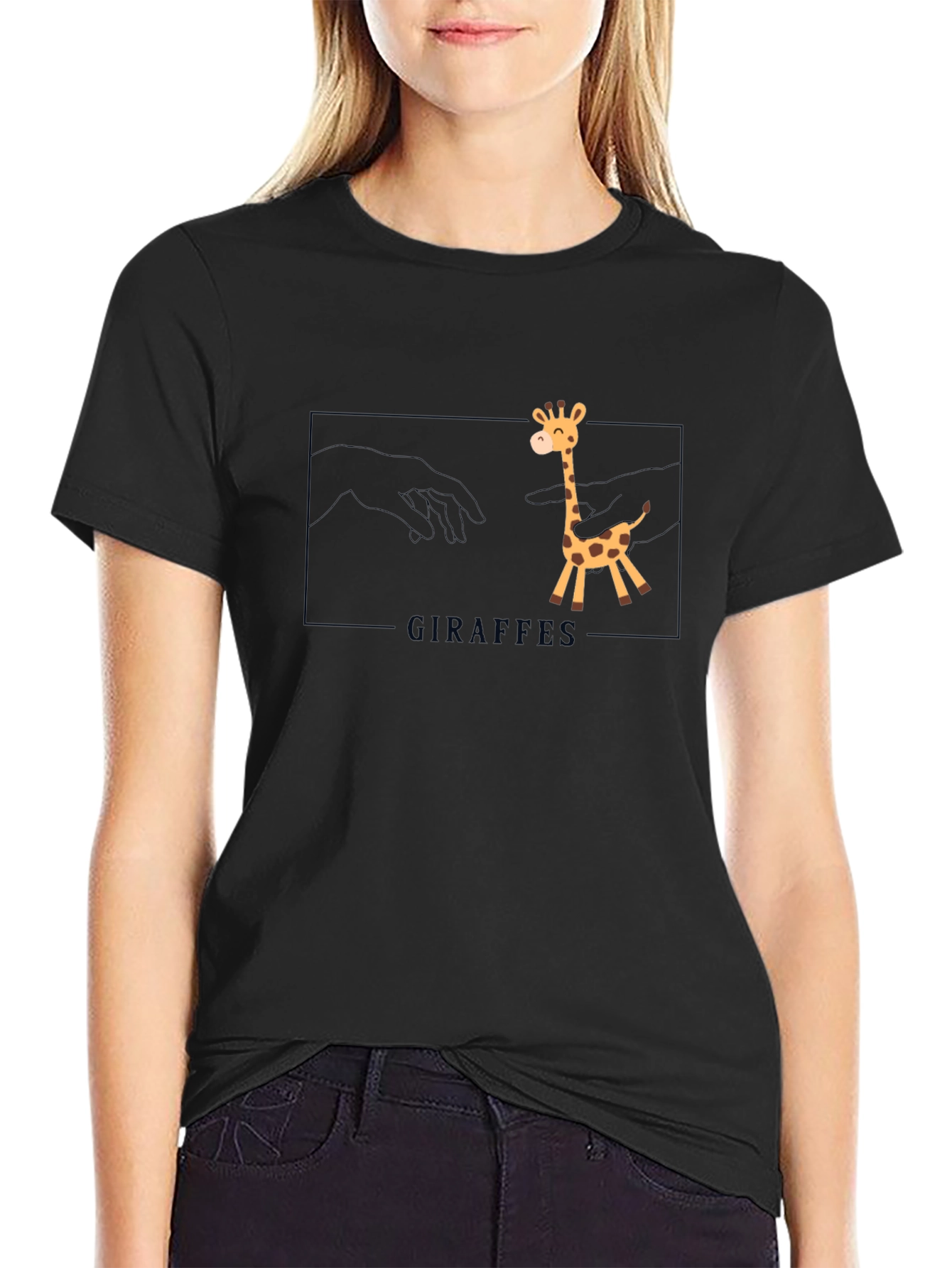 Black Giraffe Creation Black T-Shirt view 2