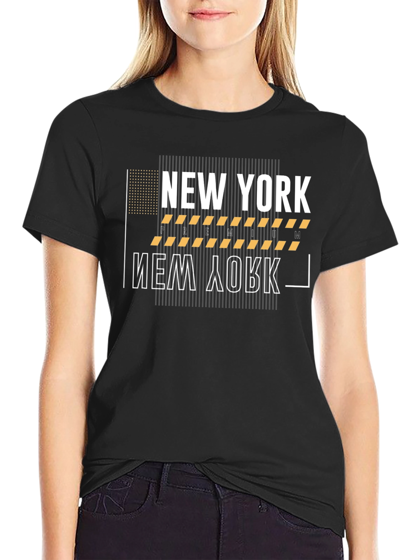 Black New York Graphic Print Black T-Shirt view 2