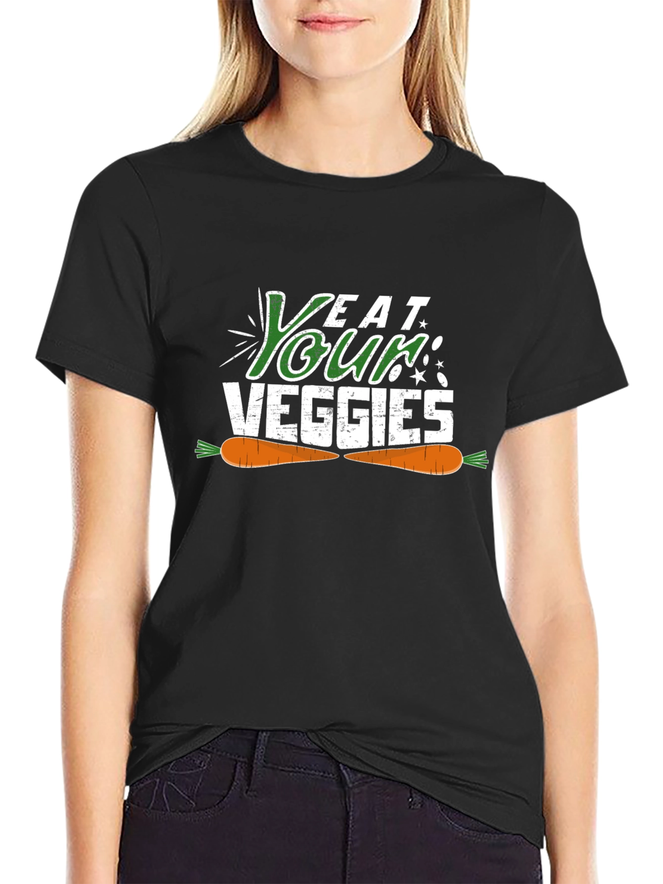 Eat Your Veggies Graphic Tee - Black - 2
