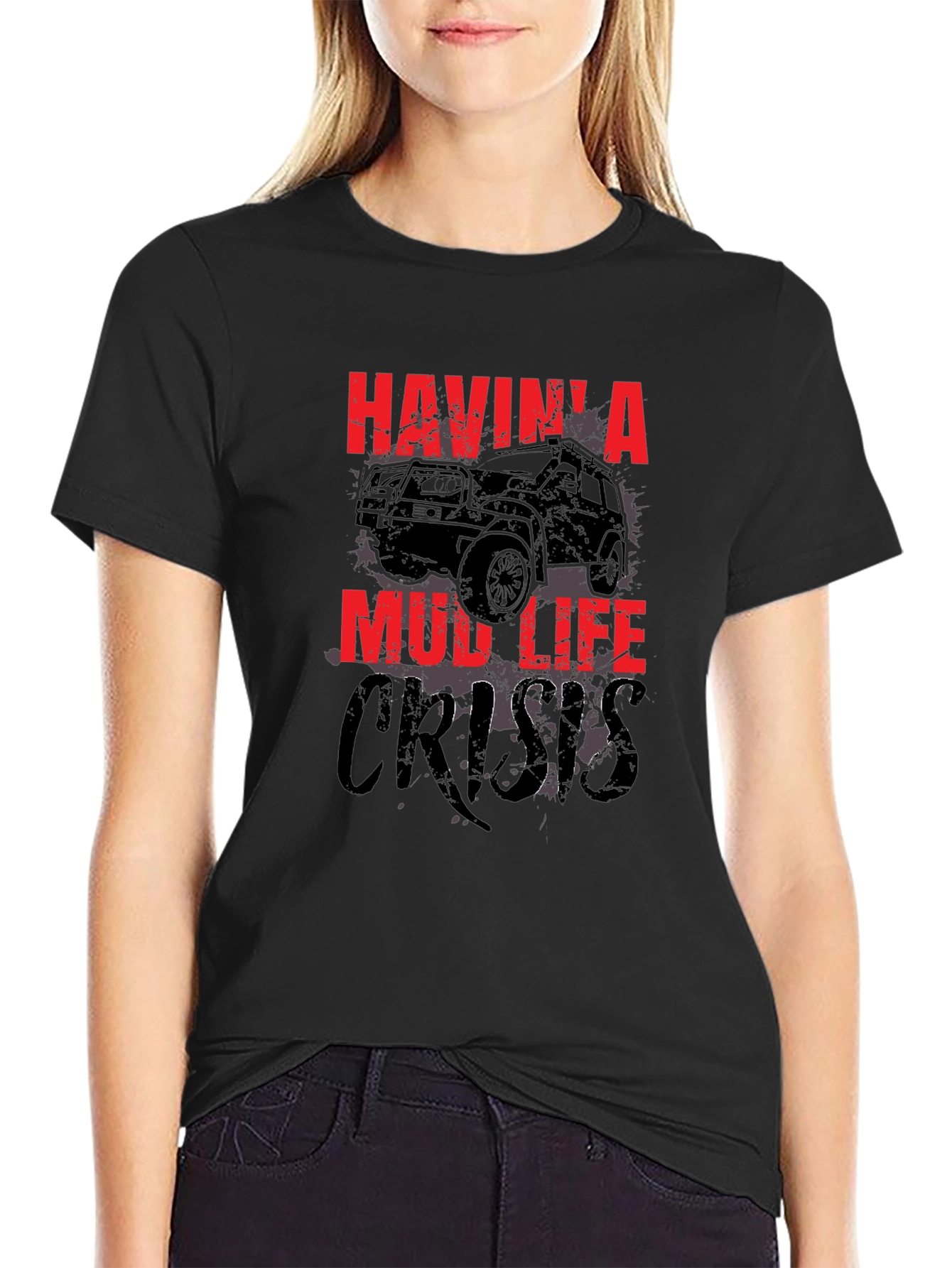 Mud Life Crisis Black T-Shirt for Off-Road Enthusiasts - 2