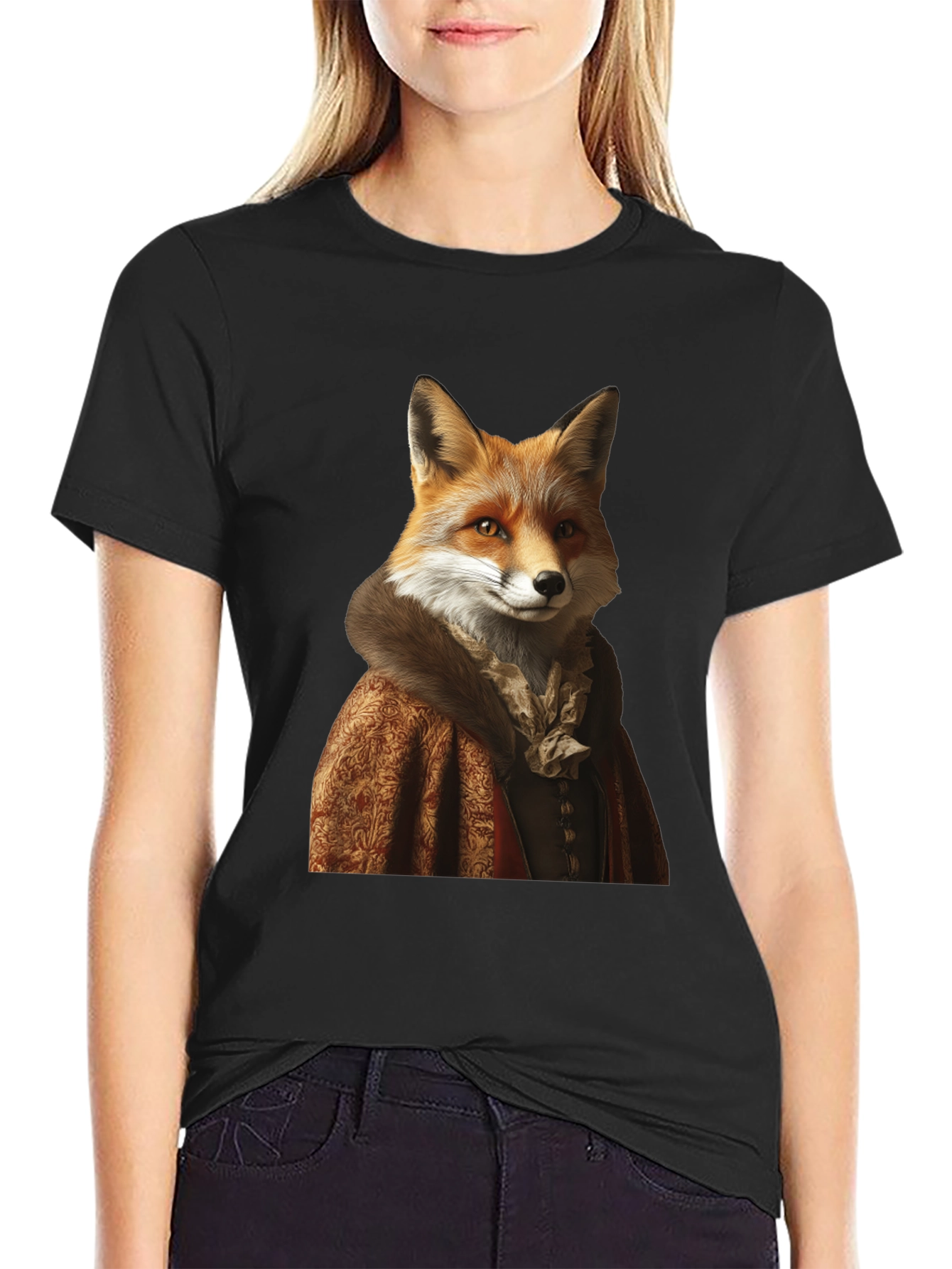 Black Fox Portrait Graphic Tee - Renaissance Style view 2