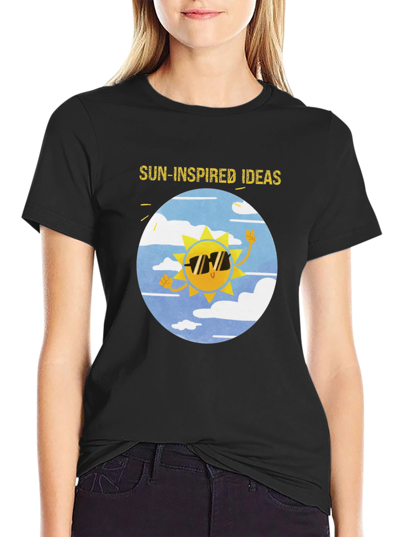 Black Sun-Inspired Ideas Black Graphic Tee view 2