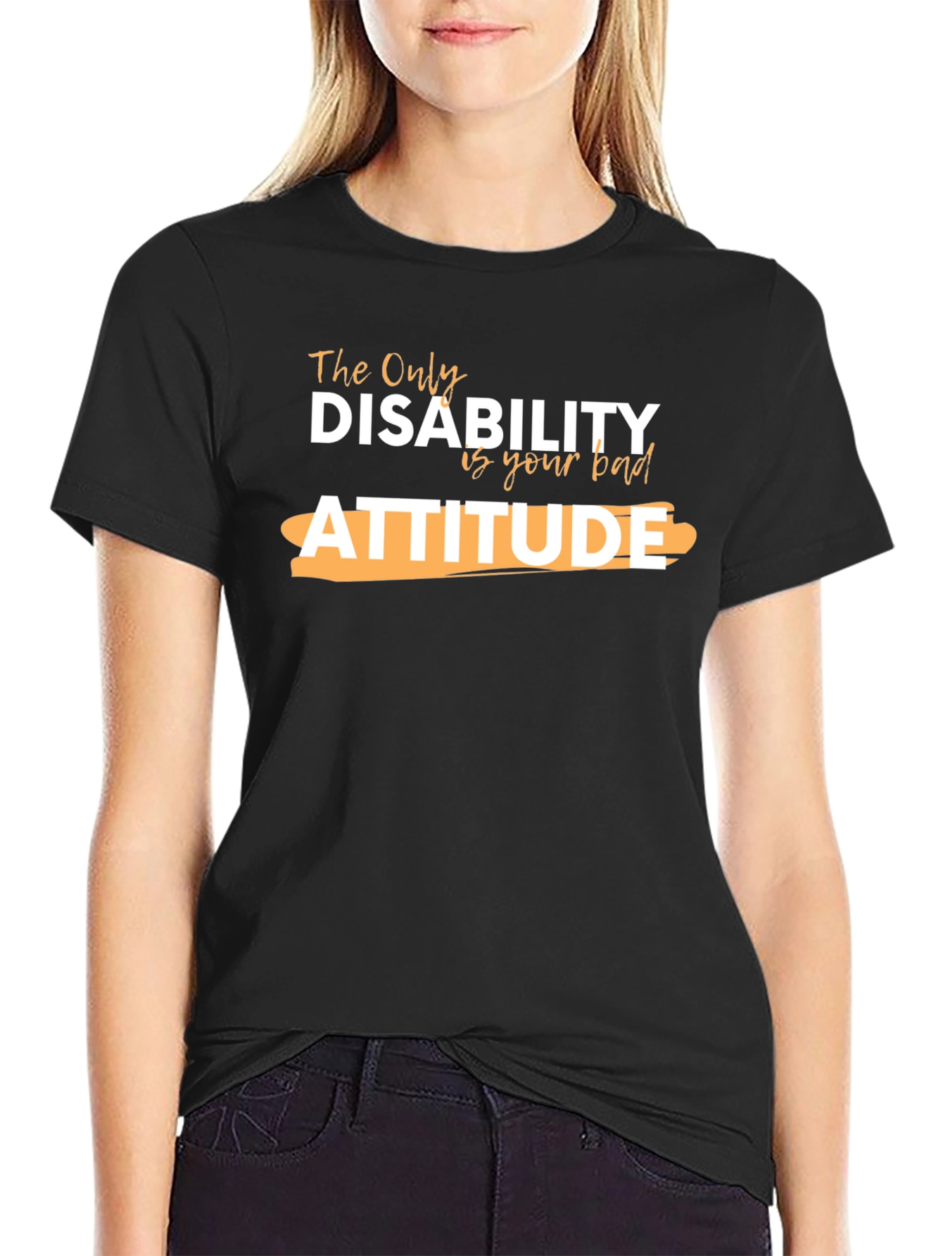 Black Attitude Graphic Tee - Inspirational Design view 2
