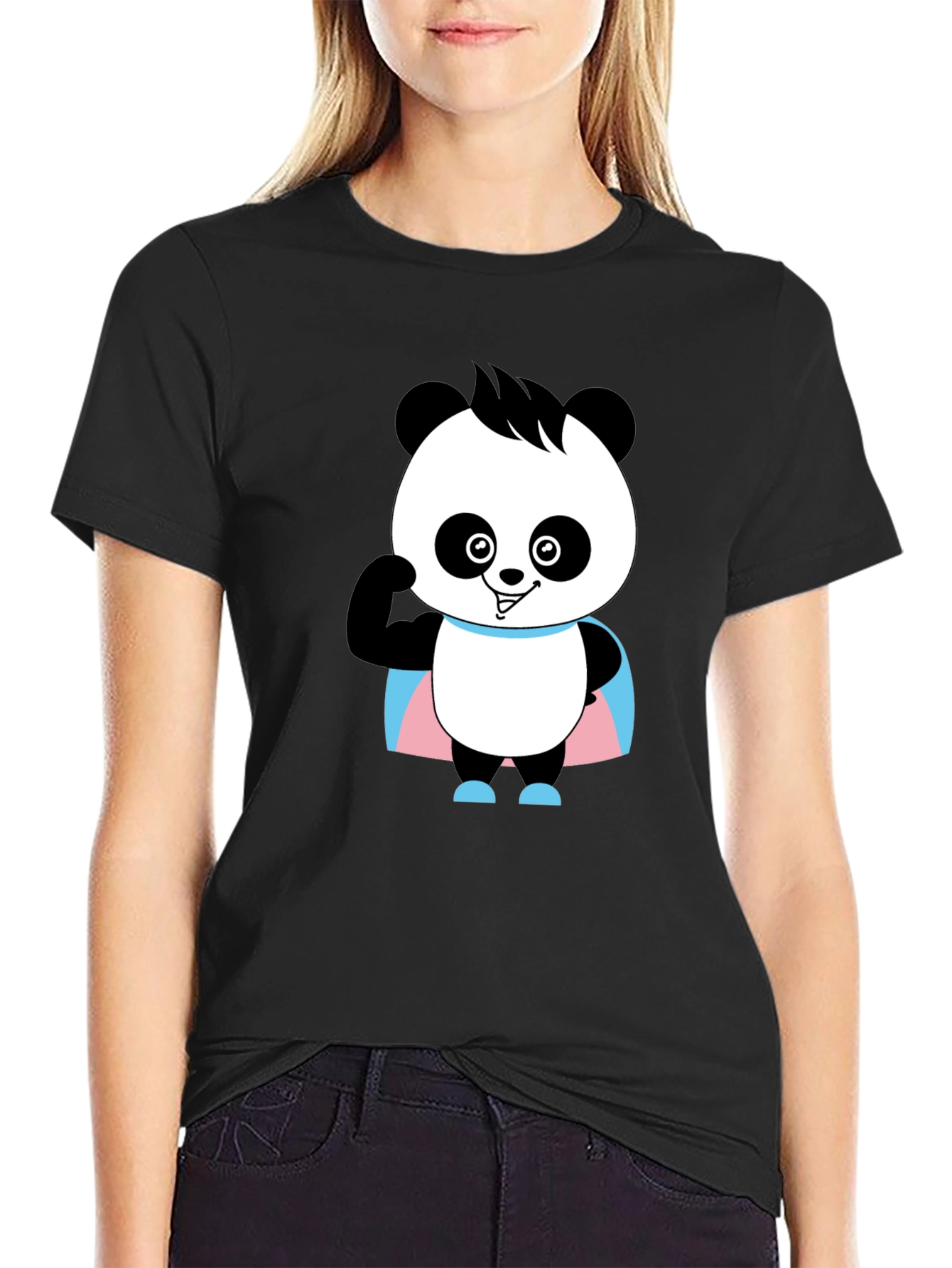 Black Panda Trans Pride T-Shirt - Super Cute! view 2