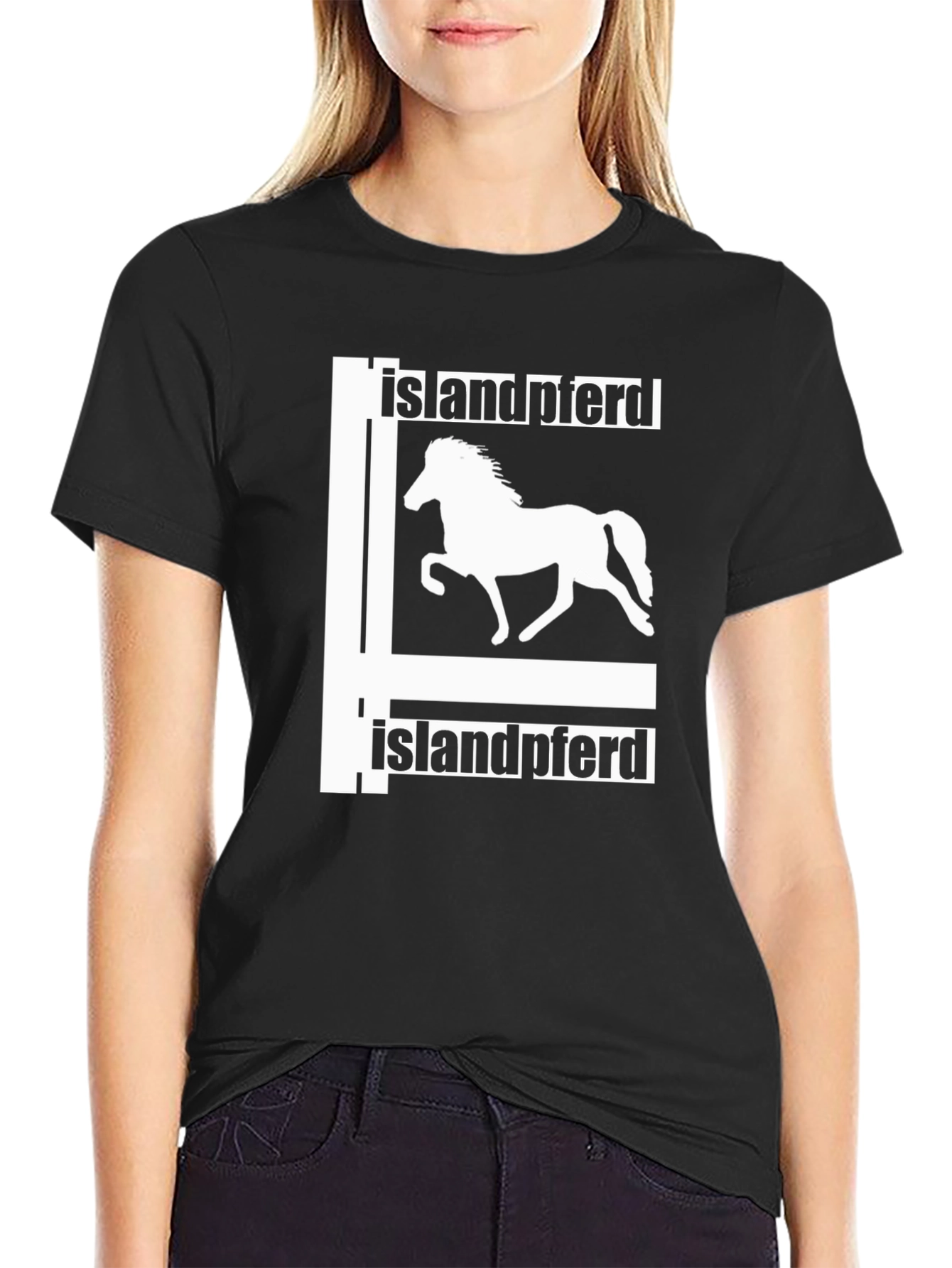 Islandpferd Horse T-Shirt - Black Graphic Tee - 2