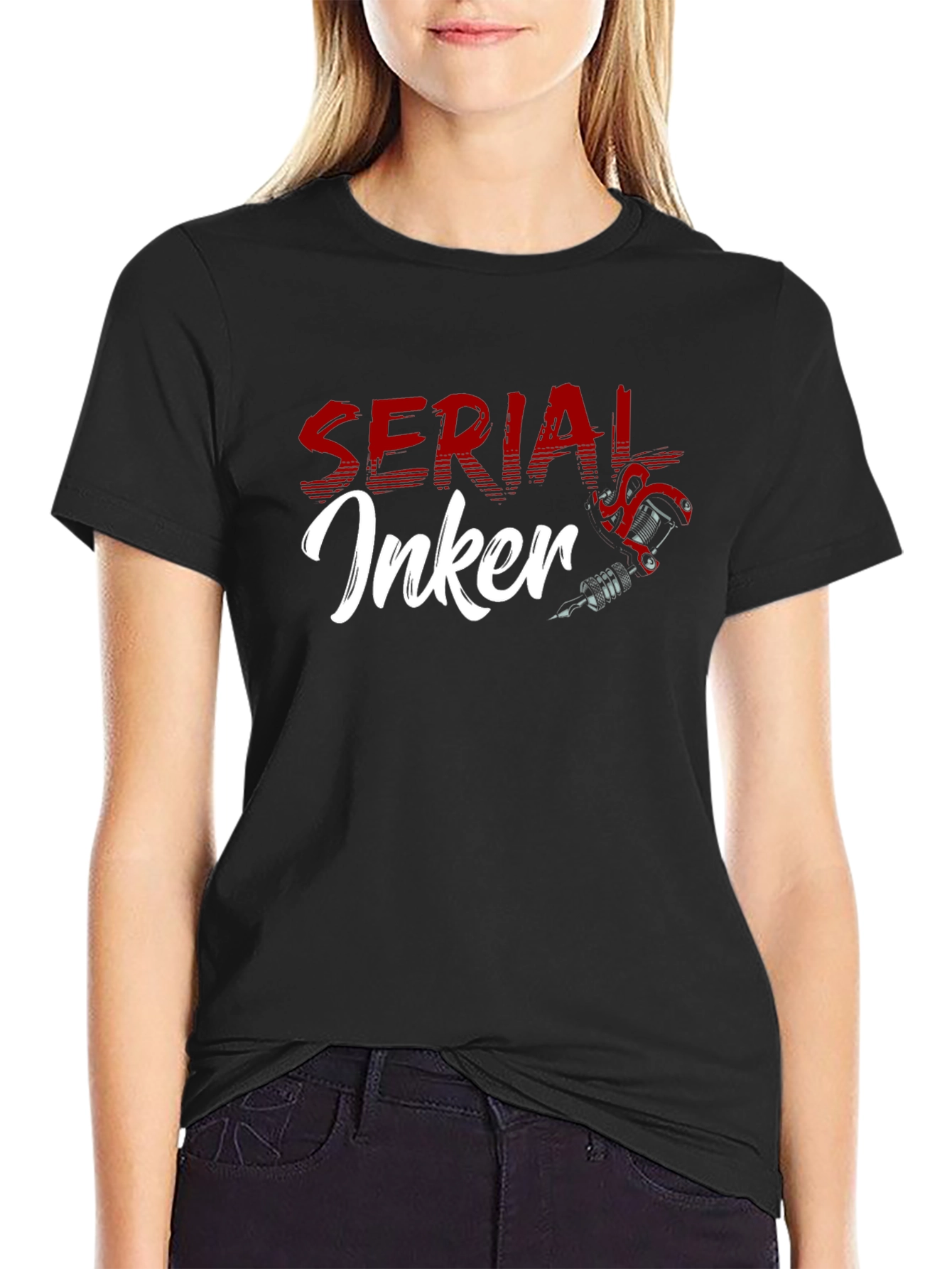 Black Serial Inker Tattoo Artist T-Shirt - Black view 2