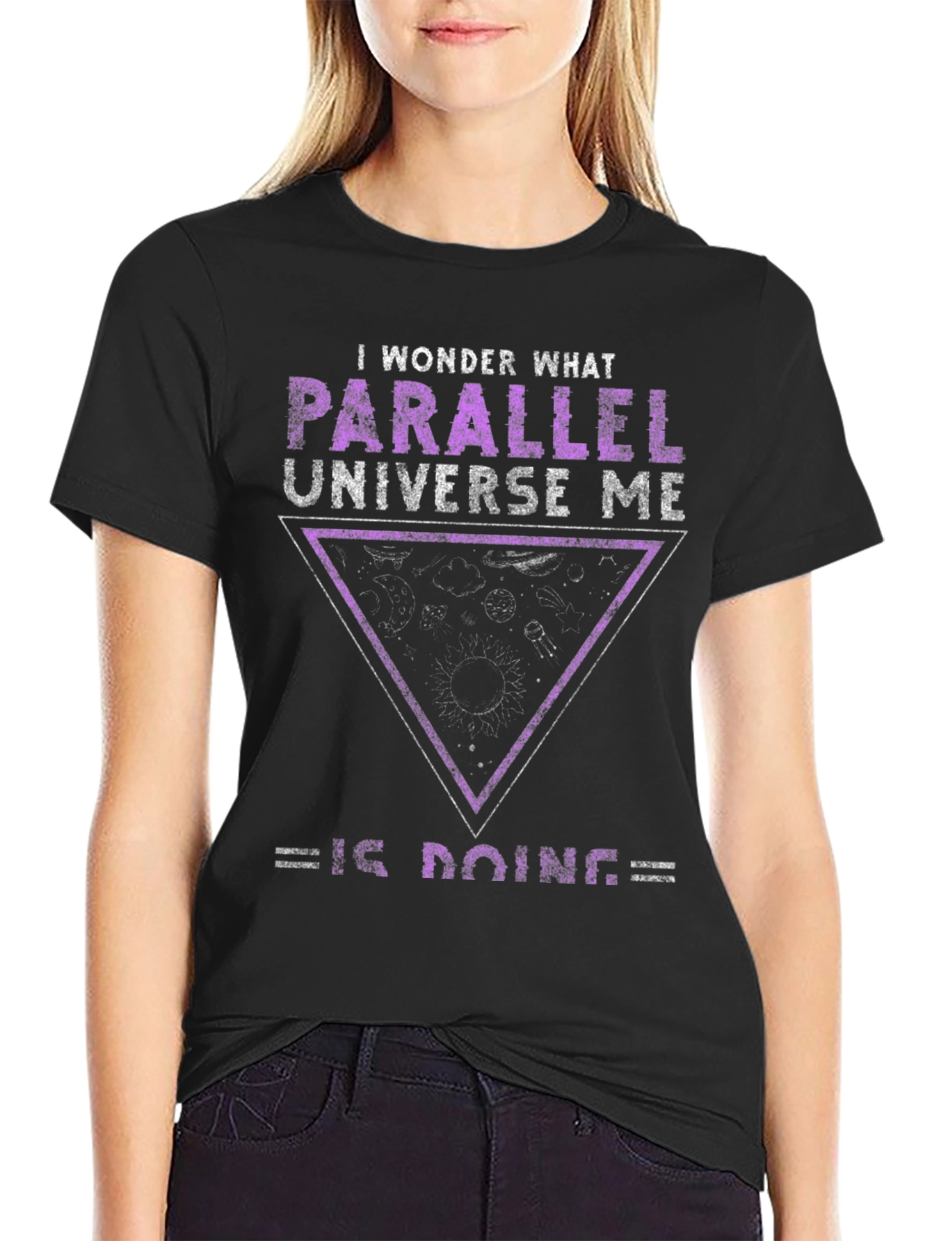 Black Parallel Universe Me Graphic T-Shirt view 2