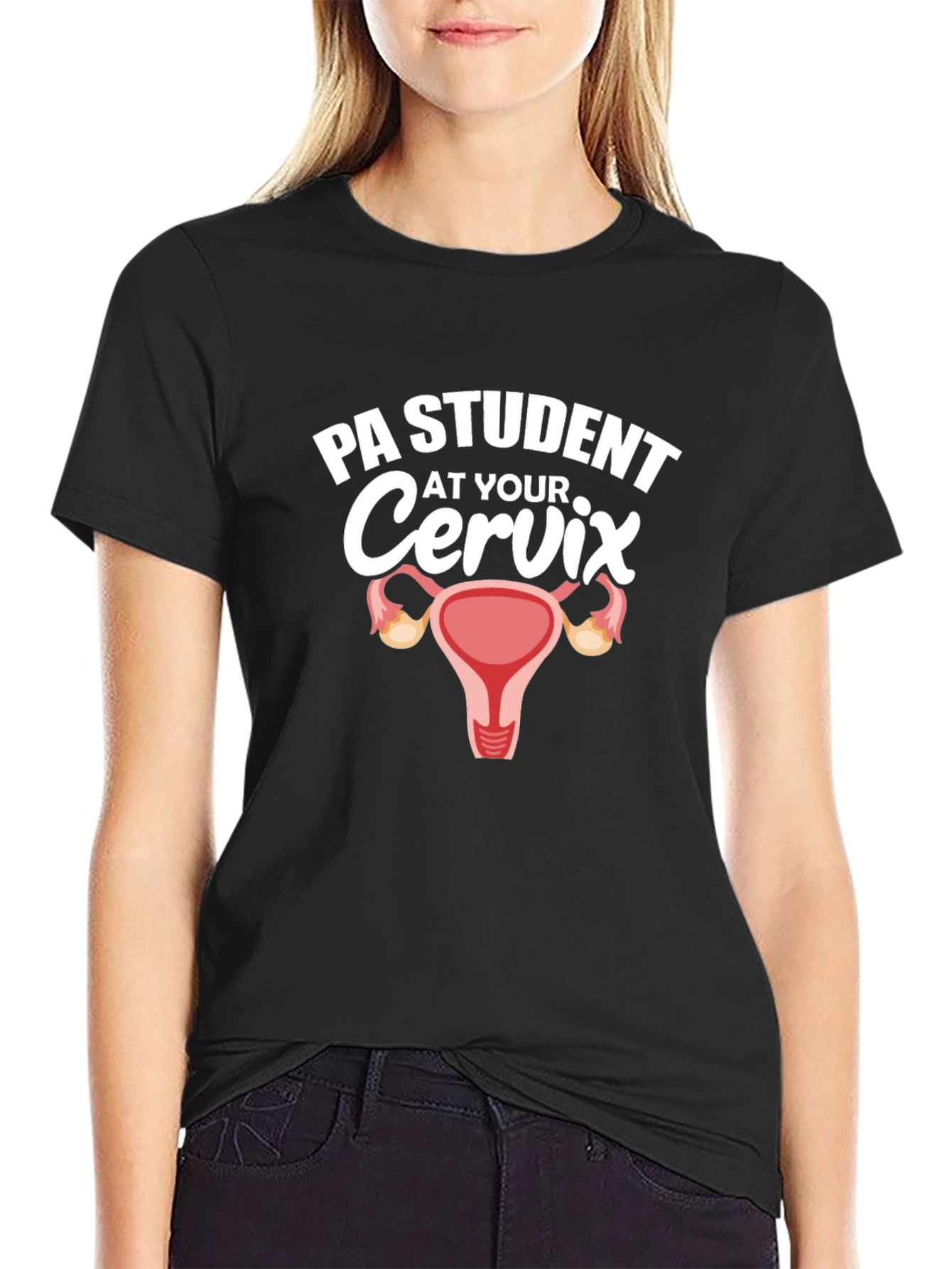 Black PA Student At Your Cervix Graphic T-Shirt view 2