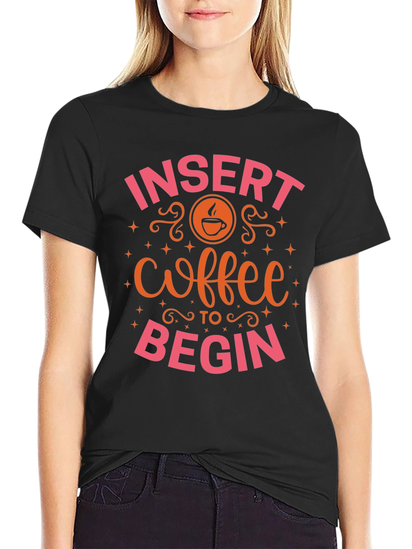 Black Insert Coffee to Begin T-Shirt view 2