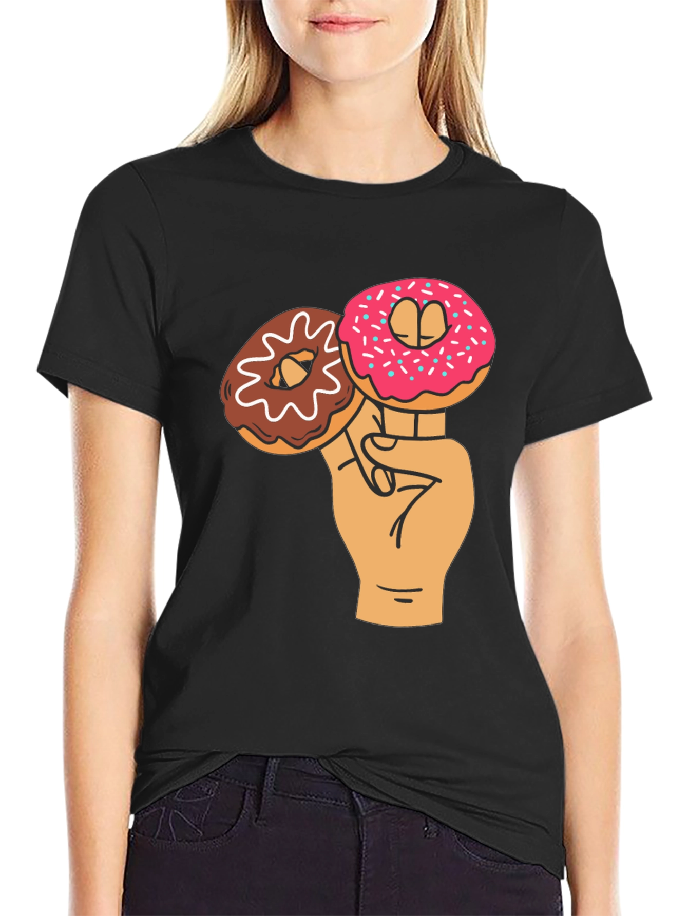 Black Donut Lover Graphic Tee view 2