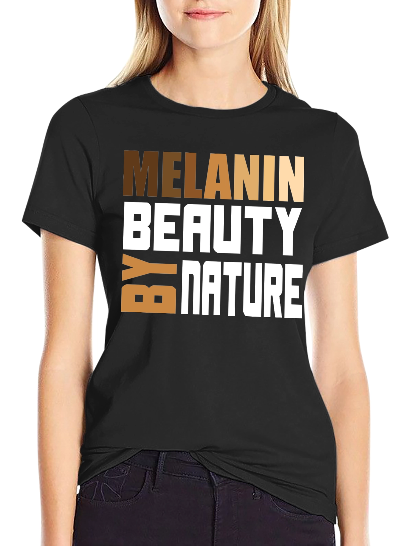 Black Melanin Beauty by Nature Graphic Tee view 2