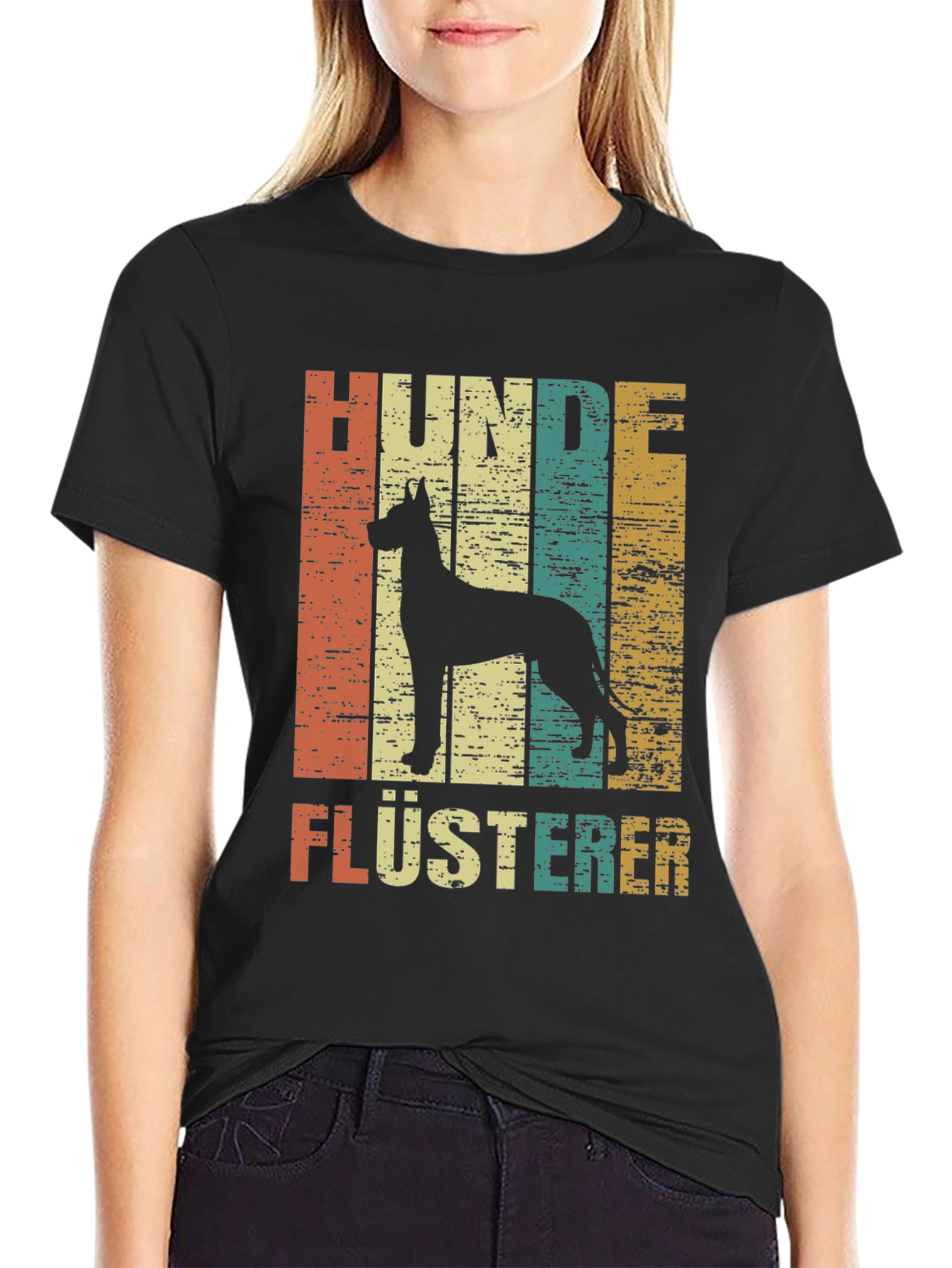 Black Hunde Flusterer Dog Whisperer Graphic Tee view 2