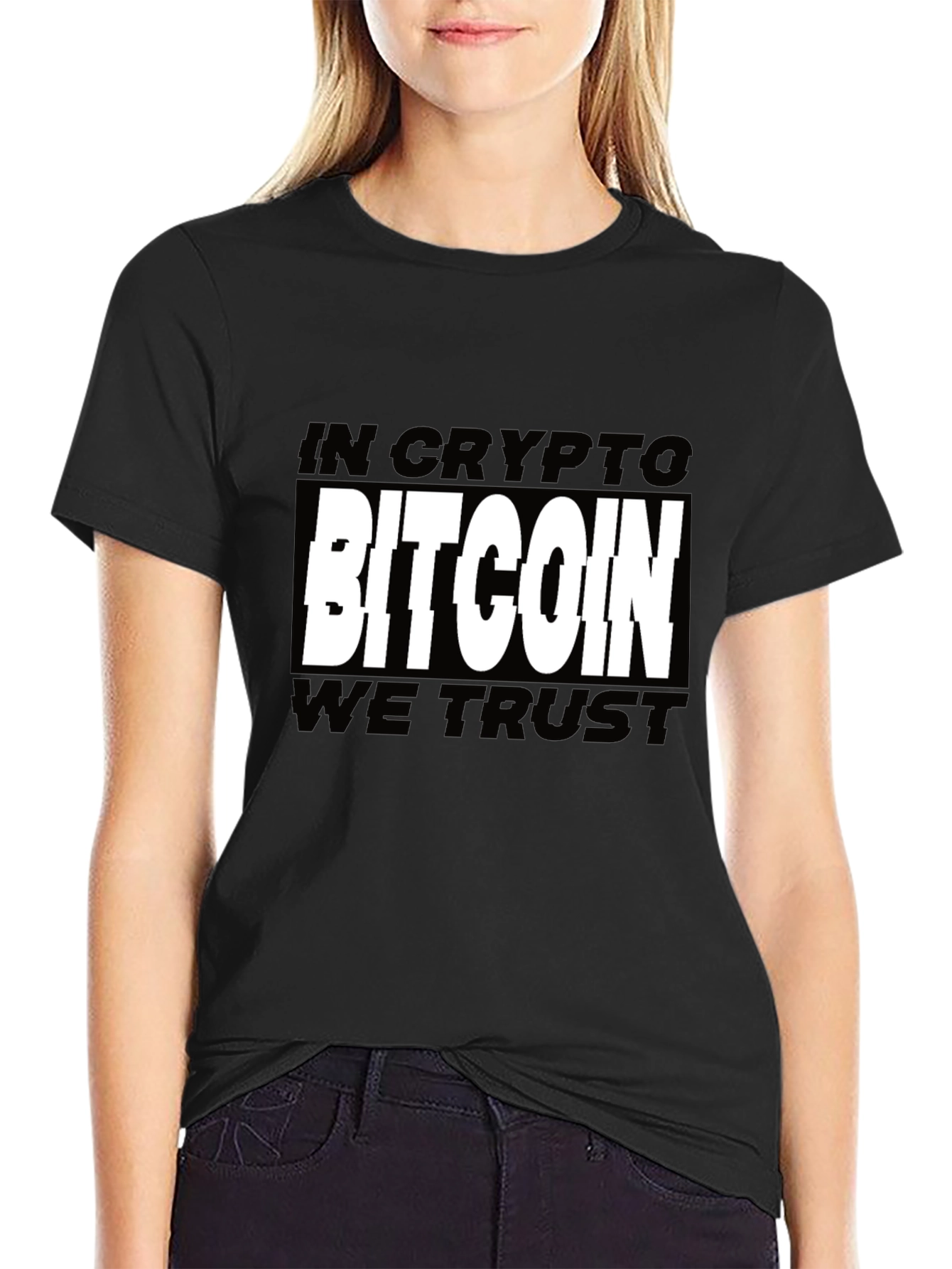Black Bitcoin Crypto Graphic Tee view 2