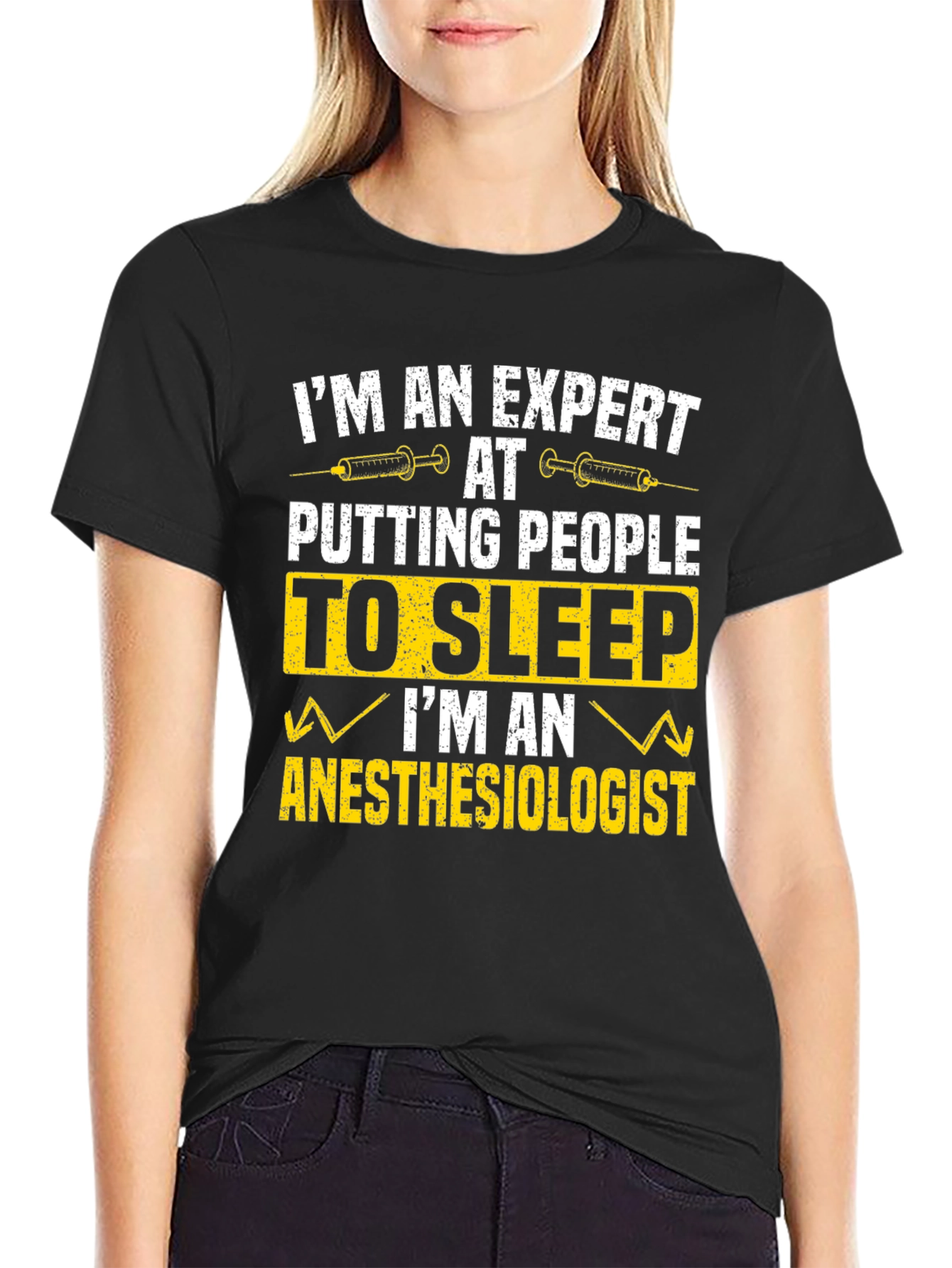 Black Anesthesiologist Expert T-Shirt - Funny Medical Tee view 2