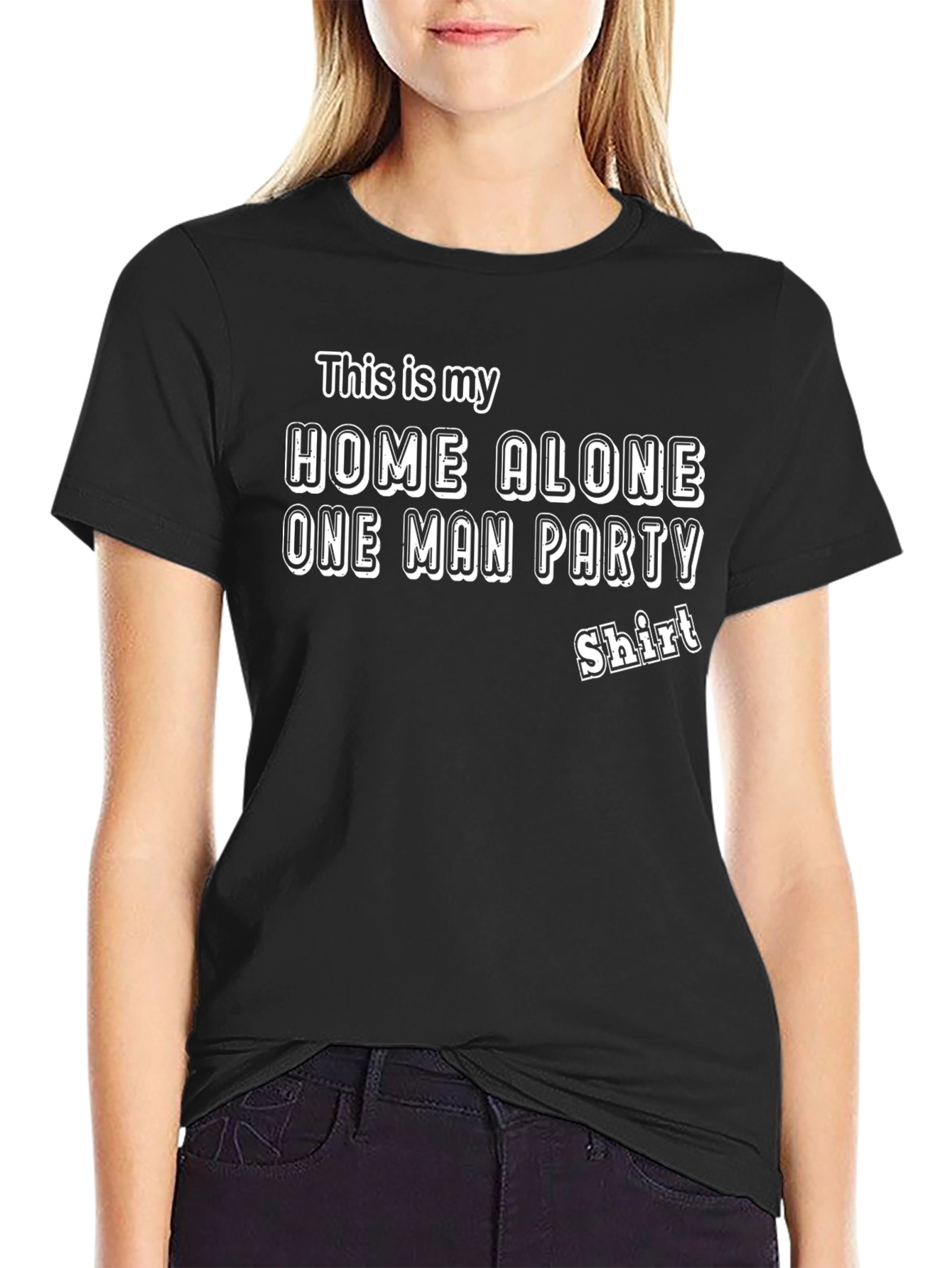 Black Home Alone One Man Party Shirt - Novelty Tee view 2