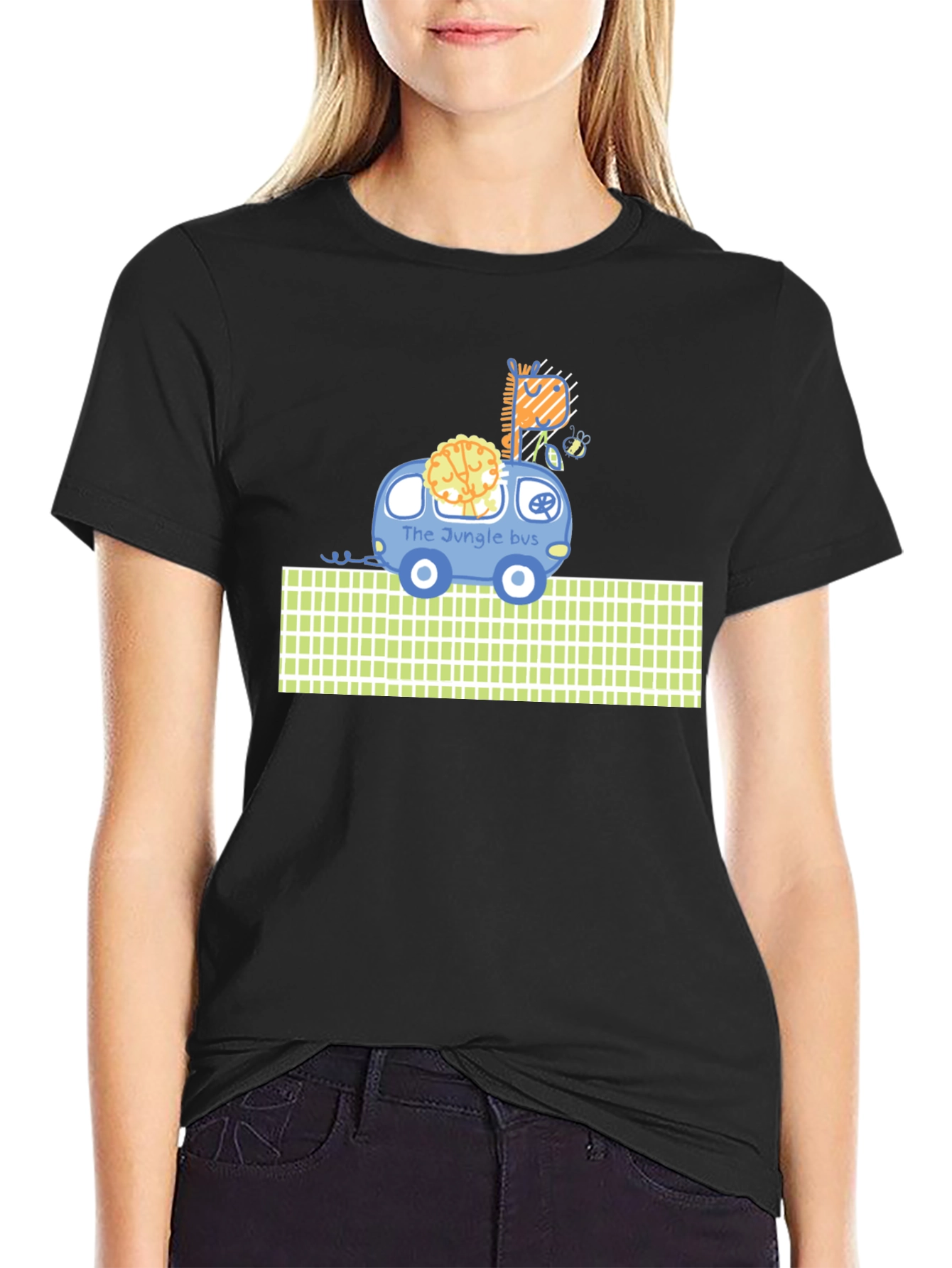 Black Jungle Bus Graphic T-Shirt view 2