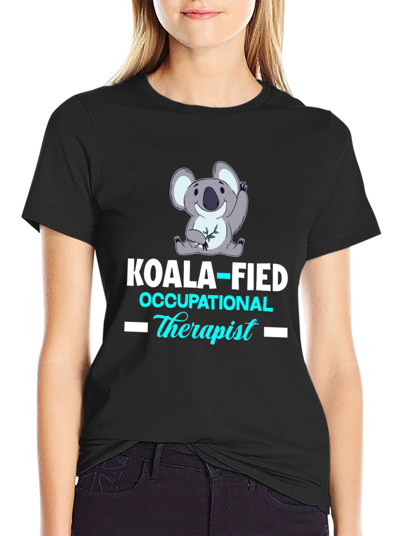 Black Koala-fied Occupational Therapist T-Shirt view 2
