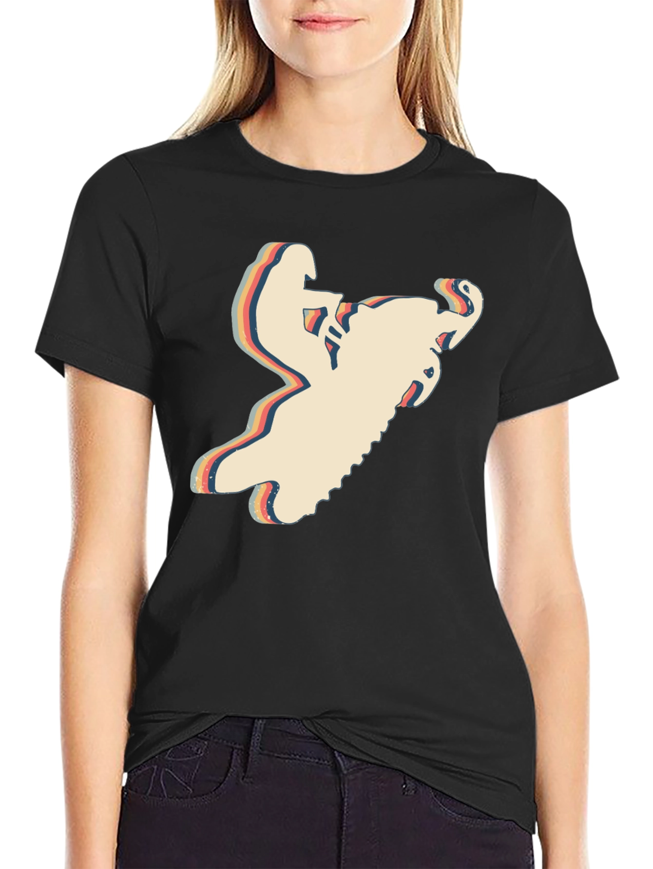 Black Retro Motocross T-Shirt - Vintage Style Ride Tee view 2