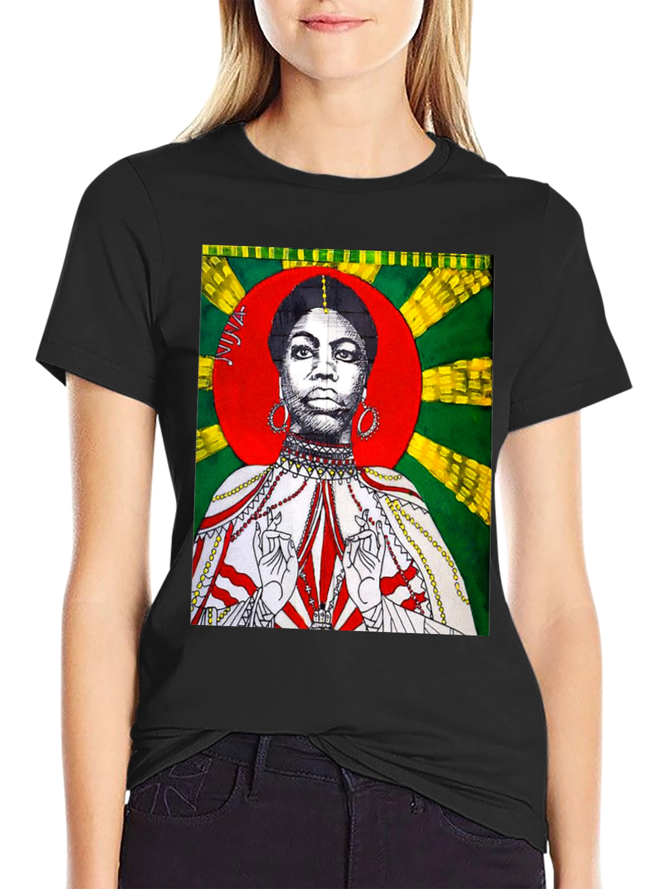 Black Nina Simone Graphic Print T-Shirt view 2
