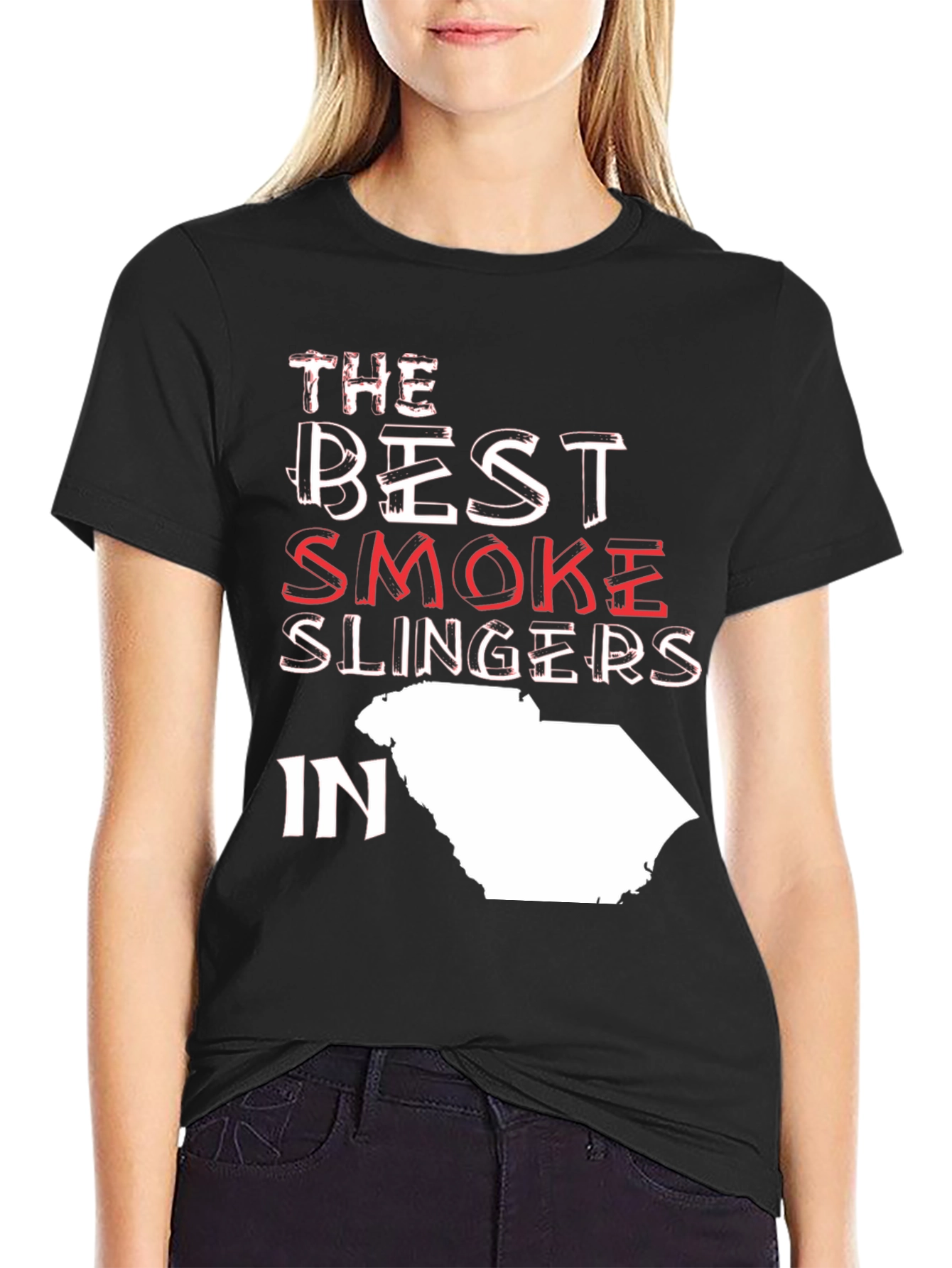 Black Best Smoke Slingers T-Shirt - Stylish Novelty Tee view 2