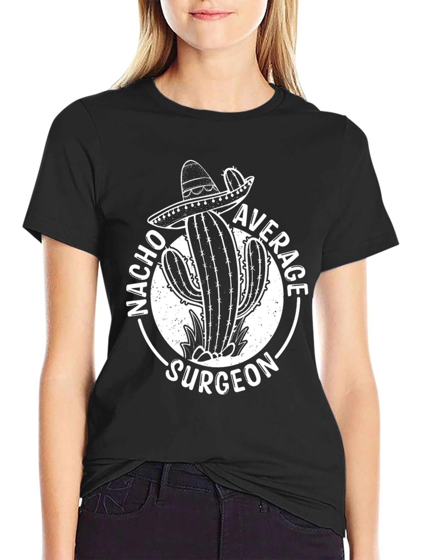 Black Nacho Average Surgeon Cactus Graphic Tee view 2