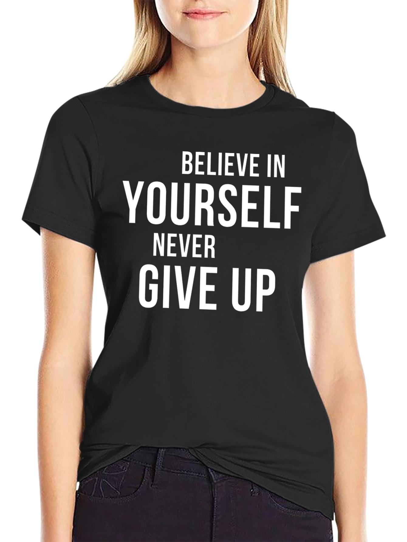Black Believe In Yourself Black Graphic Tee view 2